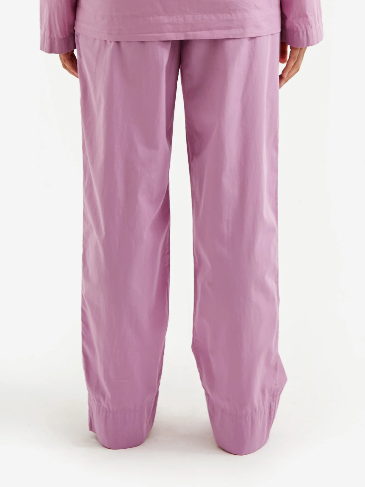 TEKLA Cotton Poplin Pyjama Pants - Purple Pink - Image 9