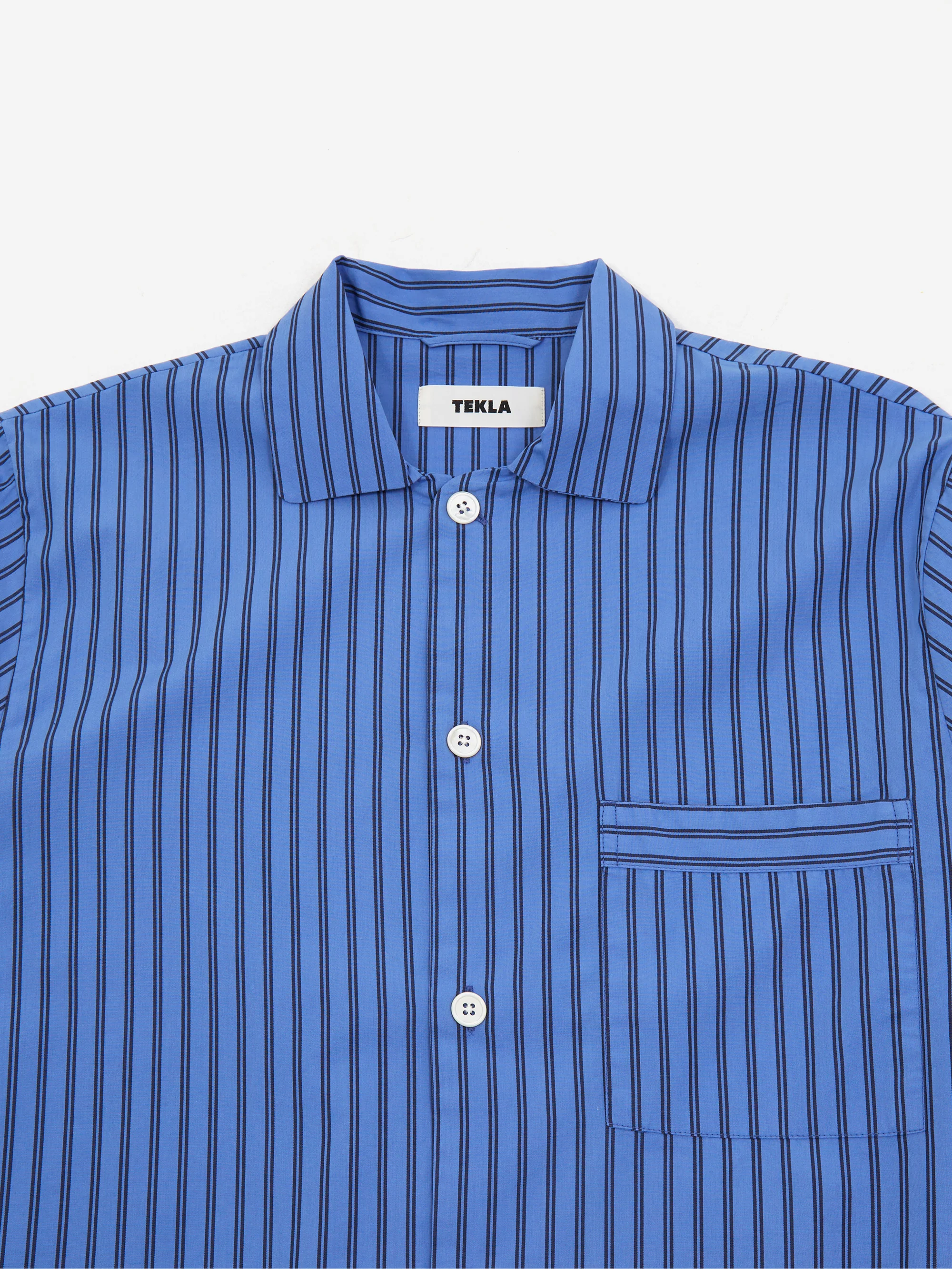 TEKLA Cotton Poplin Pyjama Shirt - Boro Stripes - Image 2