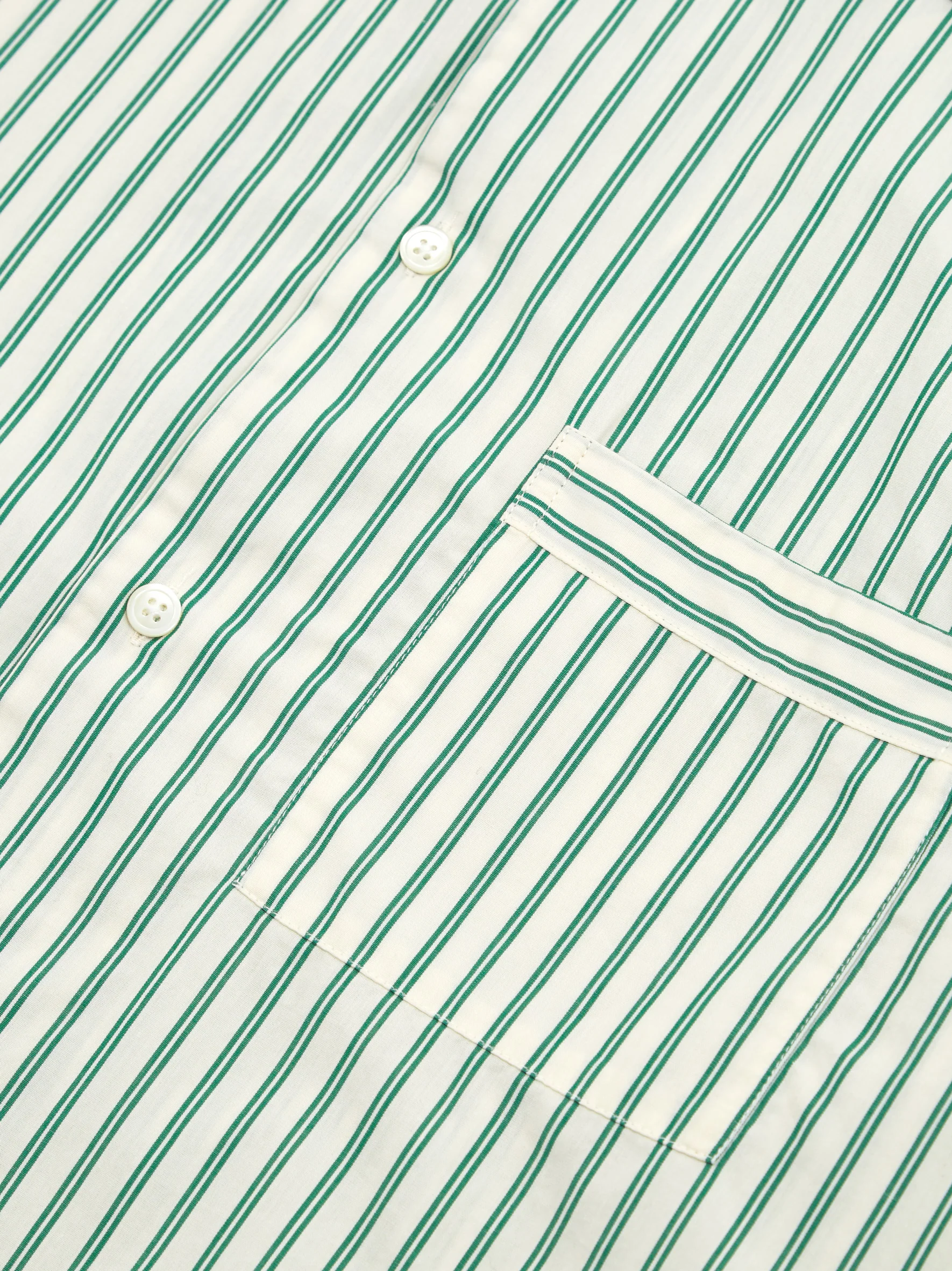 TEKLA Cotton Poplin Pyjama Shirt - Clover Stripes - Image 3