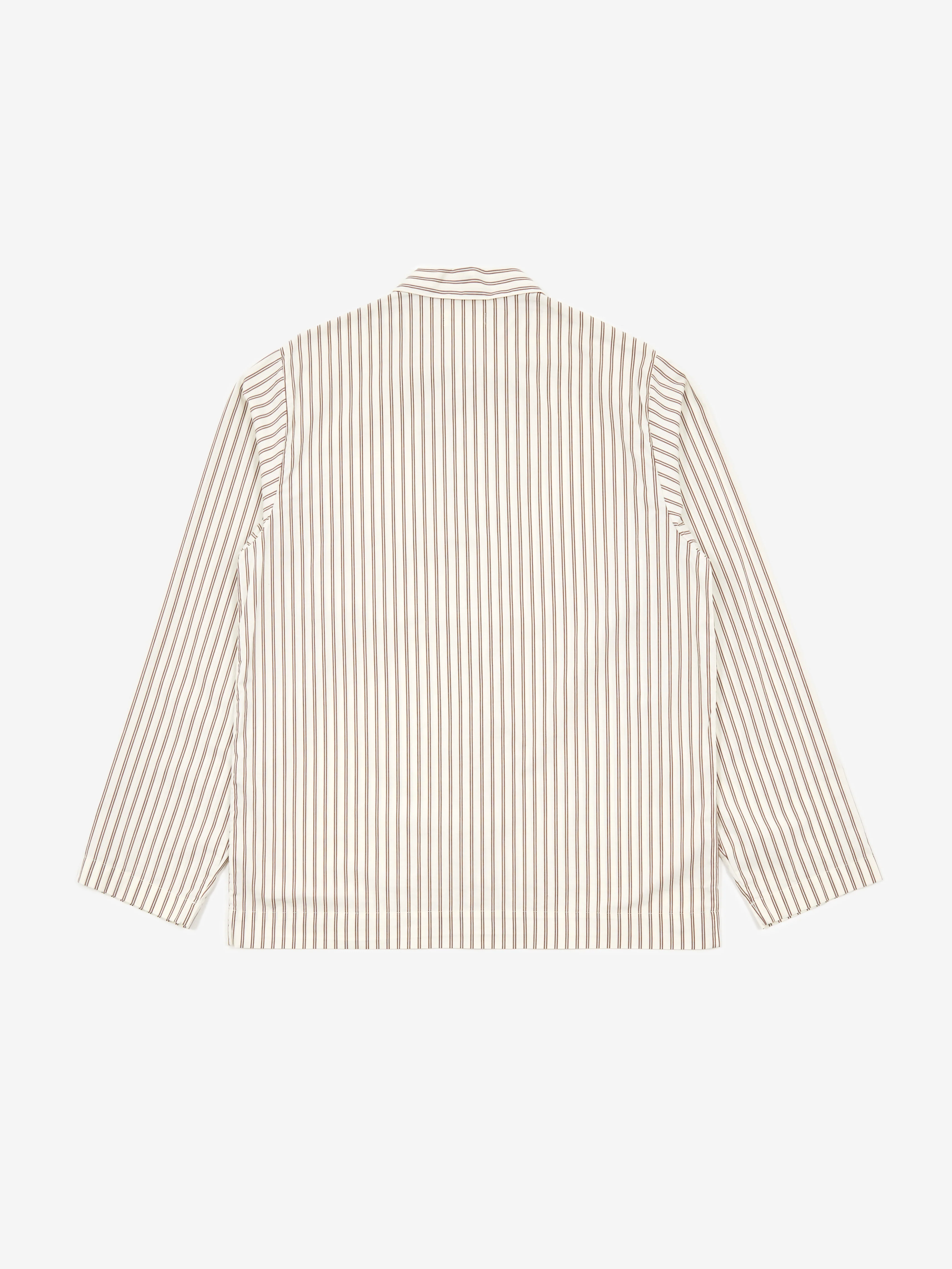 TEKLA Cotton Poplin Pyjama Shirt - Hopper Stripes - Image 4