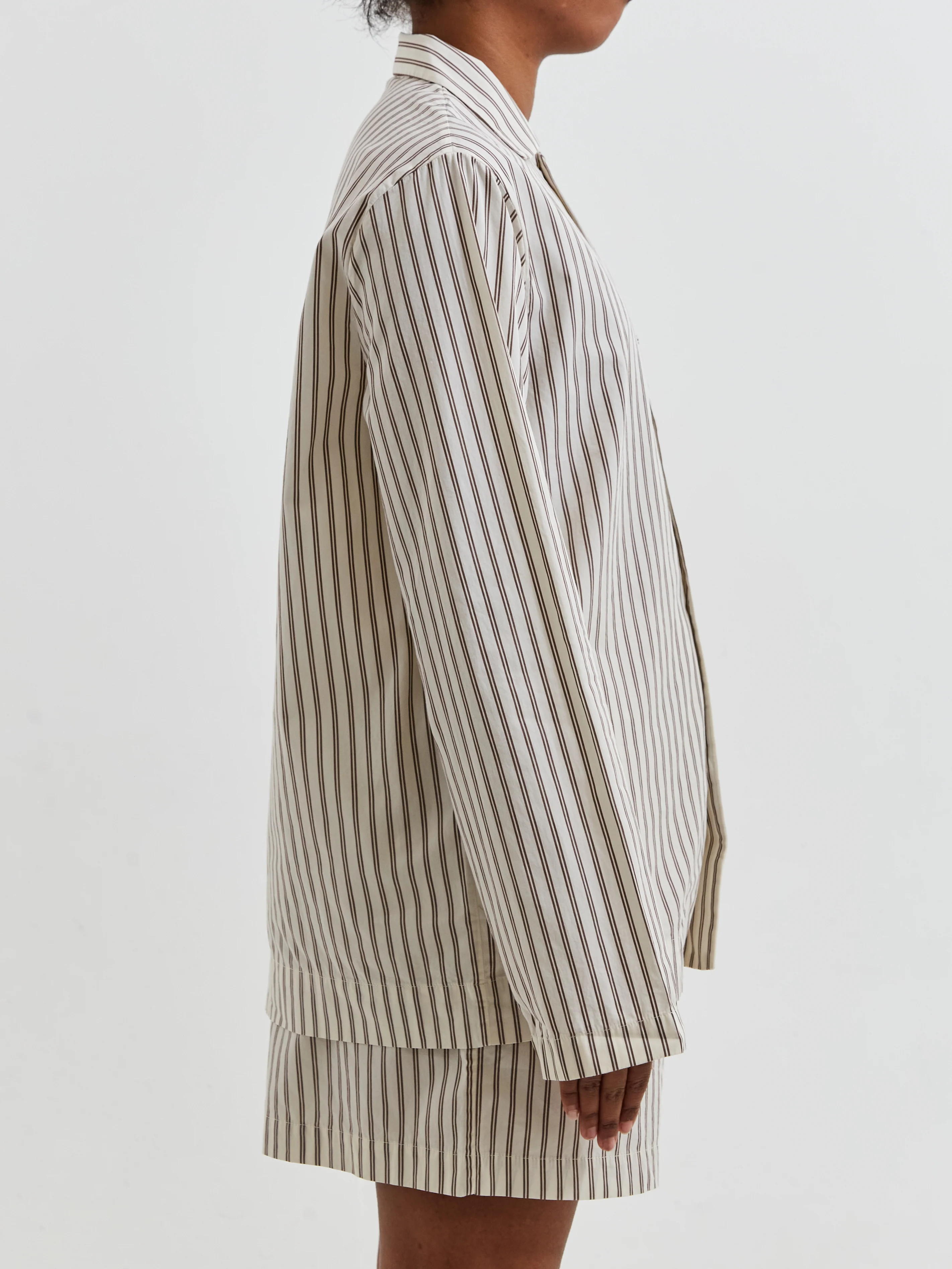 TEKLA Cotton Poplin Pyjama Shirt - Hopper Stripes - Image 5