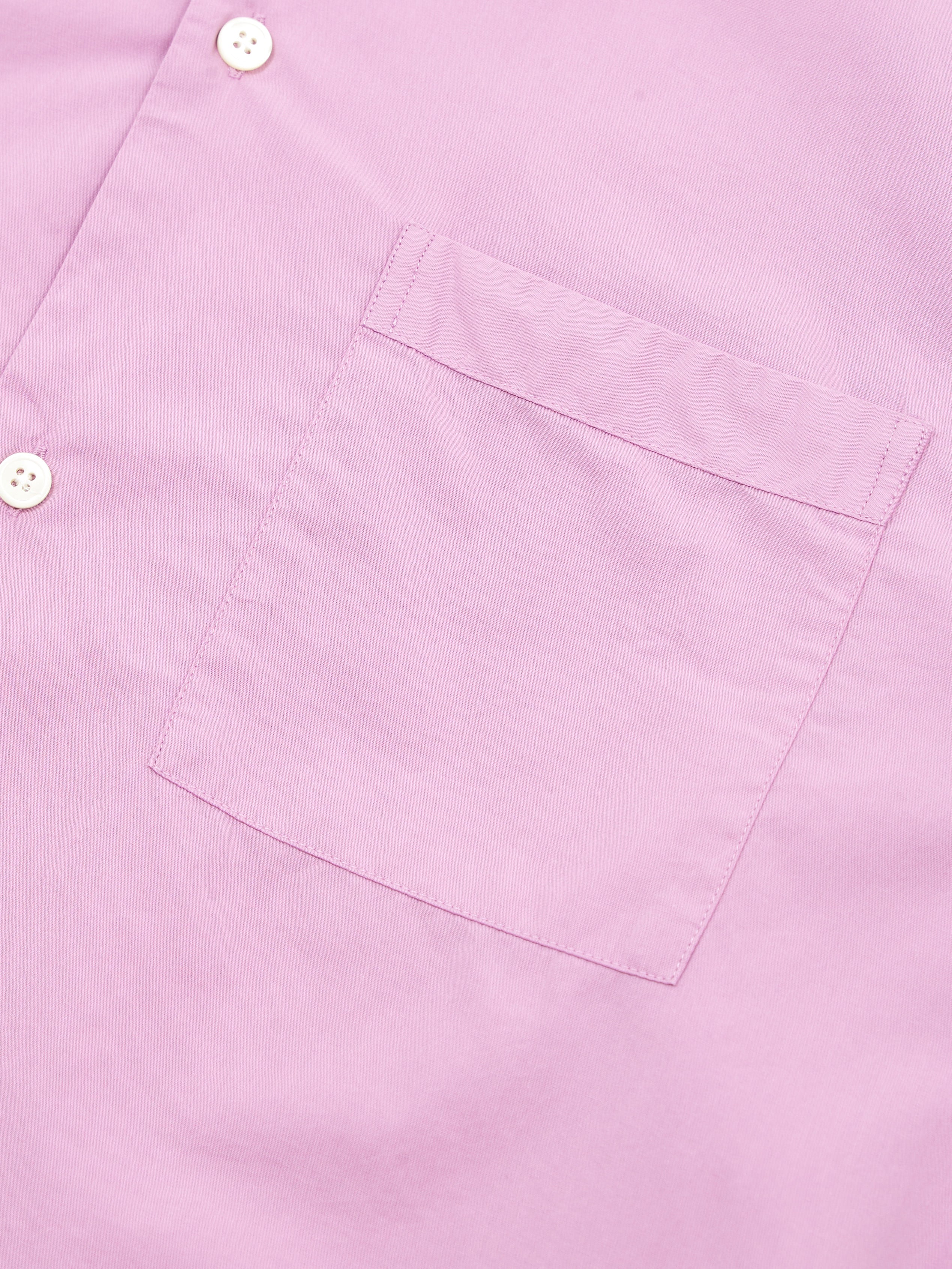 TEKLA Cotton Poplin Pyjama Shirt - Purple Pink - Image 3
