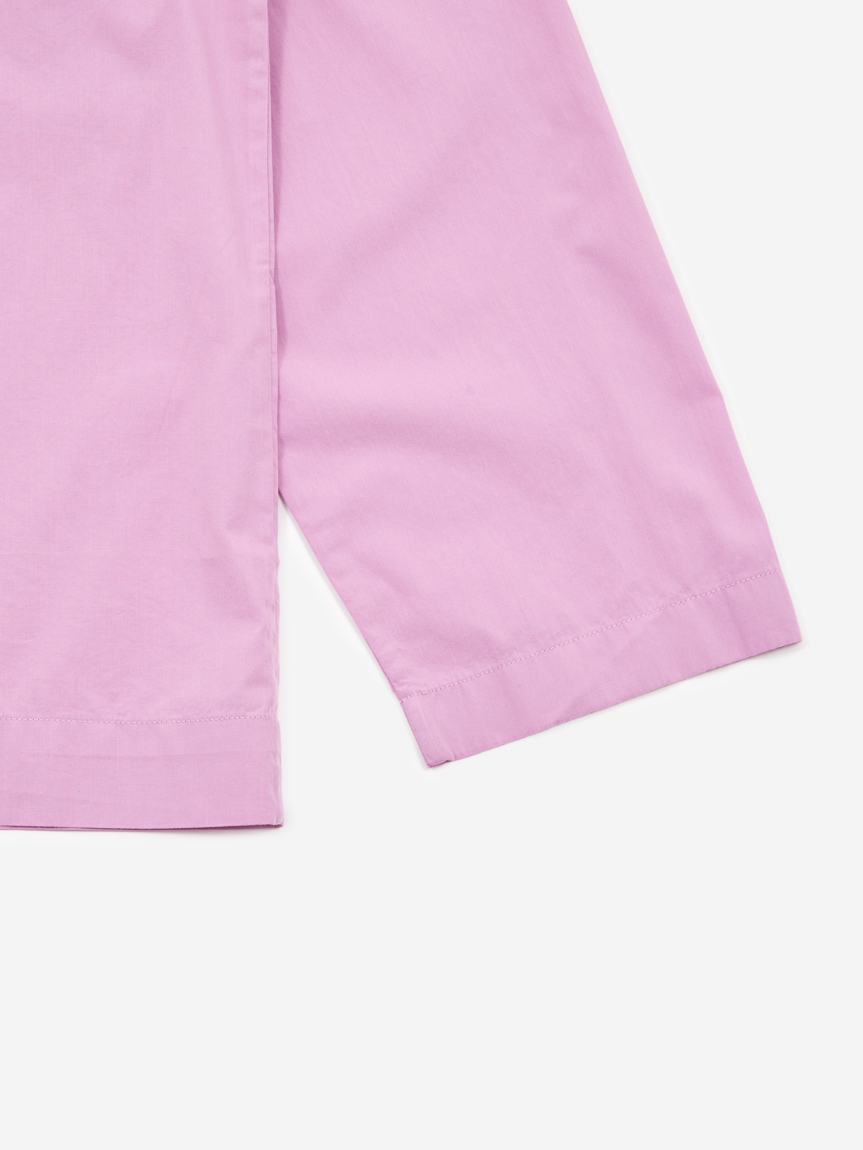 TEKLA Cotton Poplin Pyjama Shirt - Purple Pink - Image 4