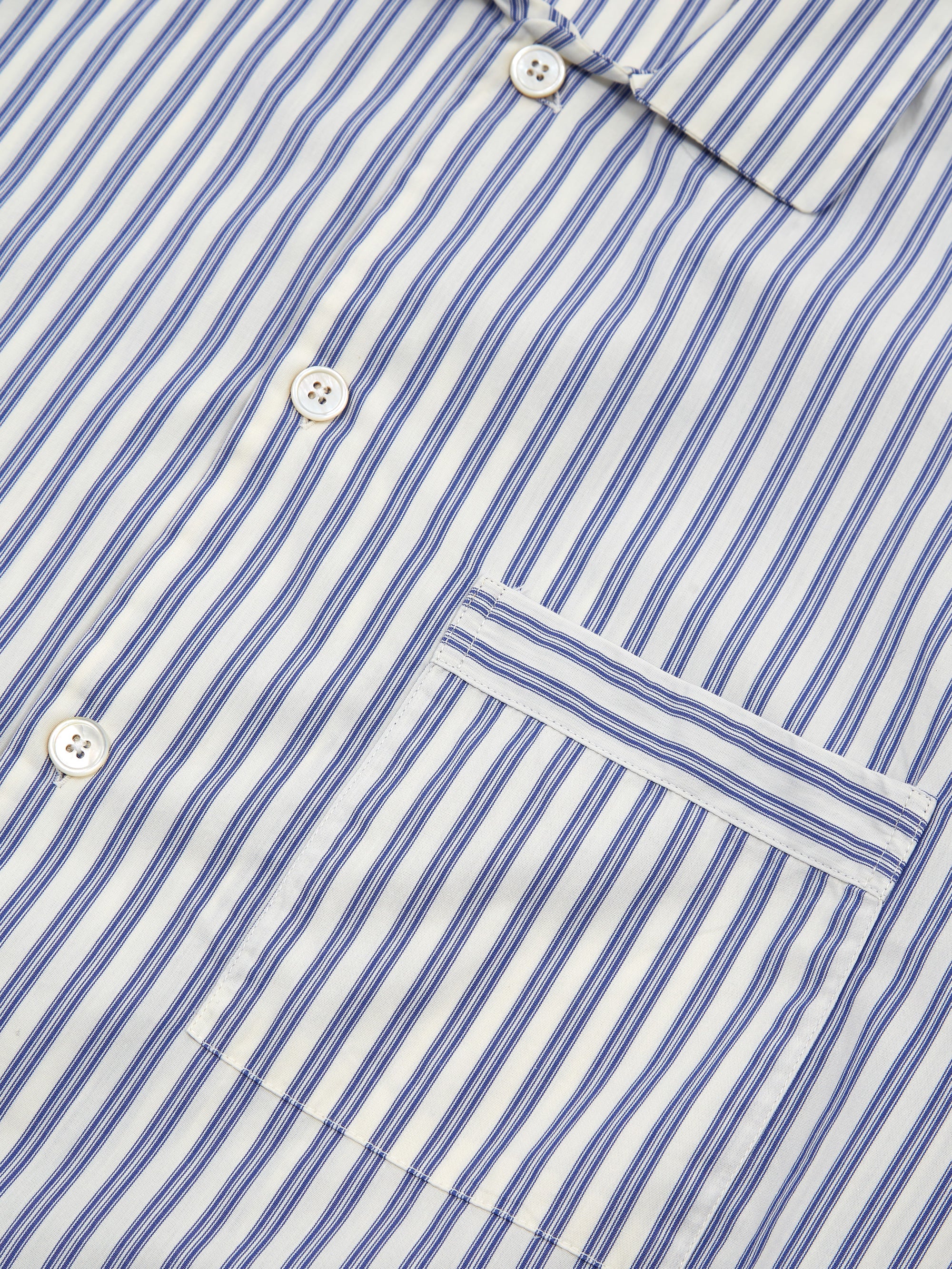 TEKLA Cotton Poplin Pyjama Shirt - Skagen Stripes - Image 4