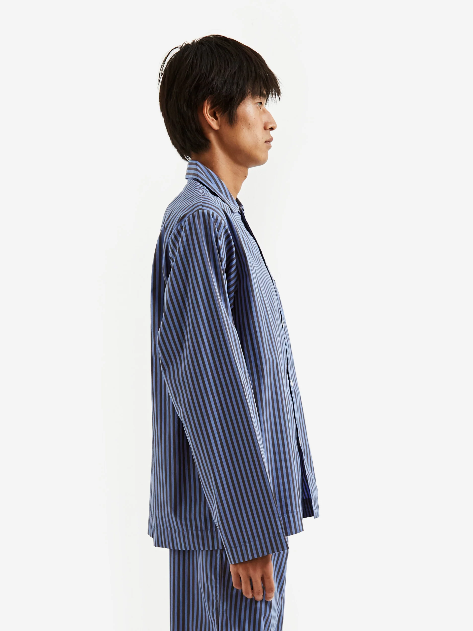 TEKLA Cotton Poplin Pyjama Shirt - Verneuil Stripes - Image 11