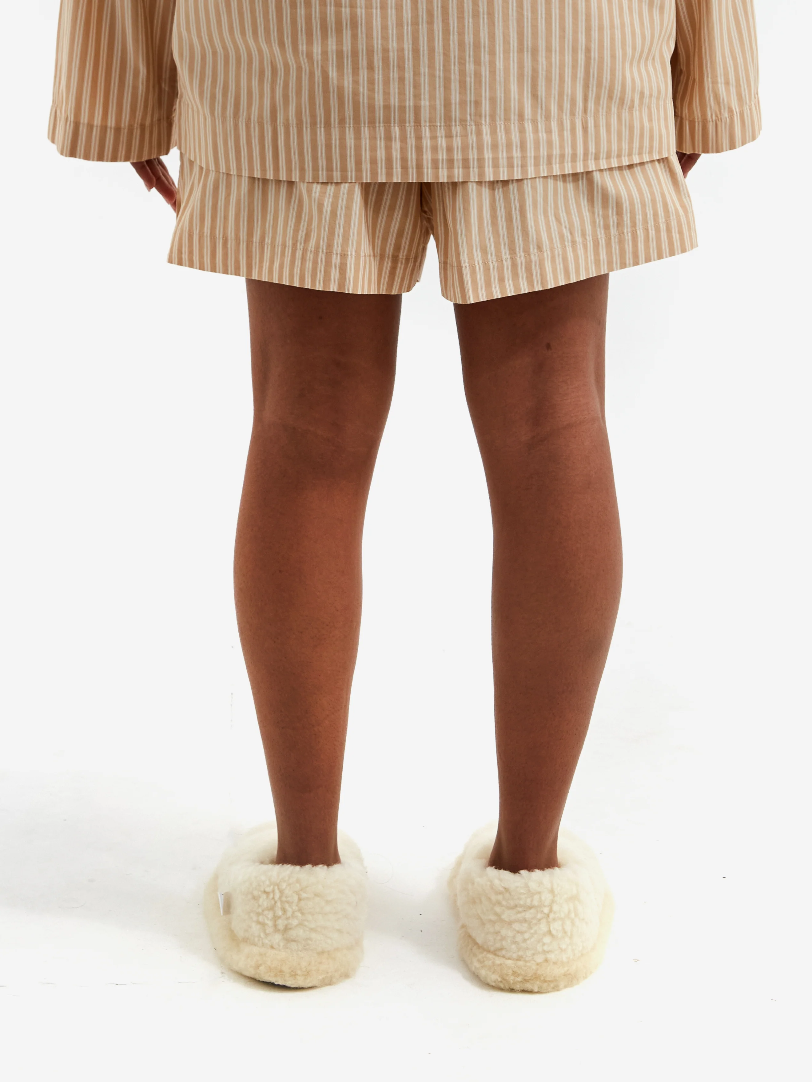TEKLA Cotton Poplin Pyjama Short - Corinth Stripes - Image 6