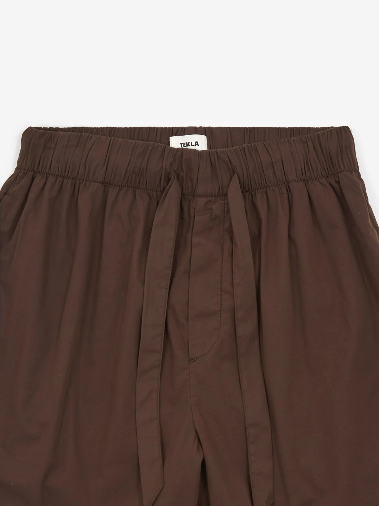 TEKLA Cotton Poplin Pyjama Shorts - Coffee - Image 2