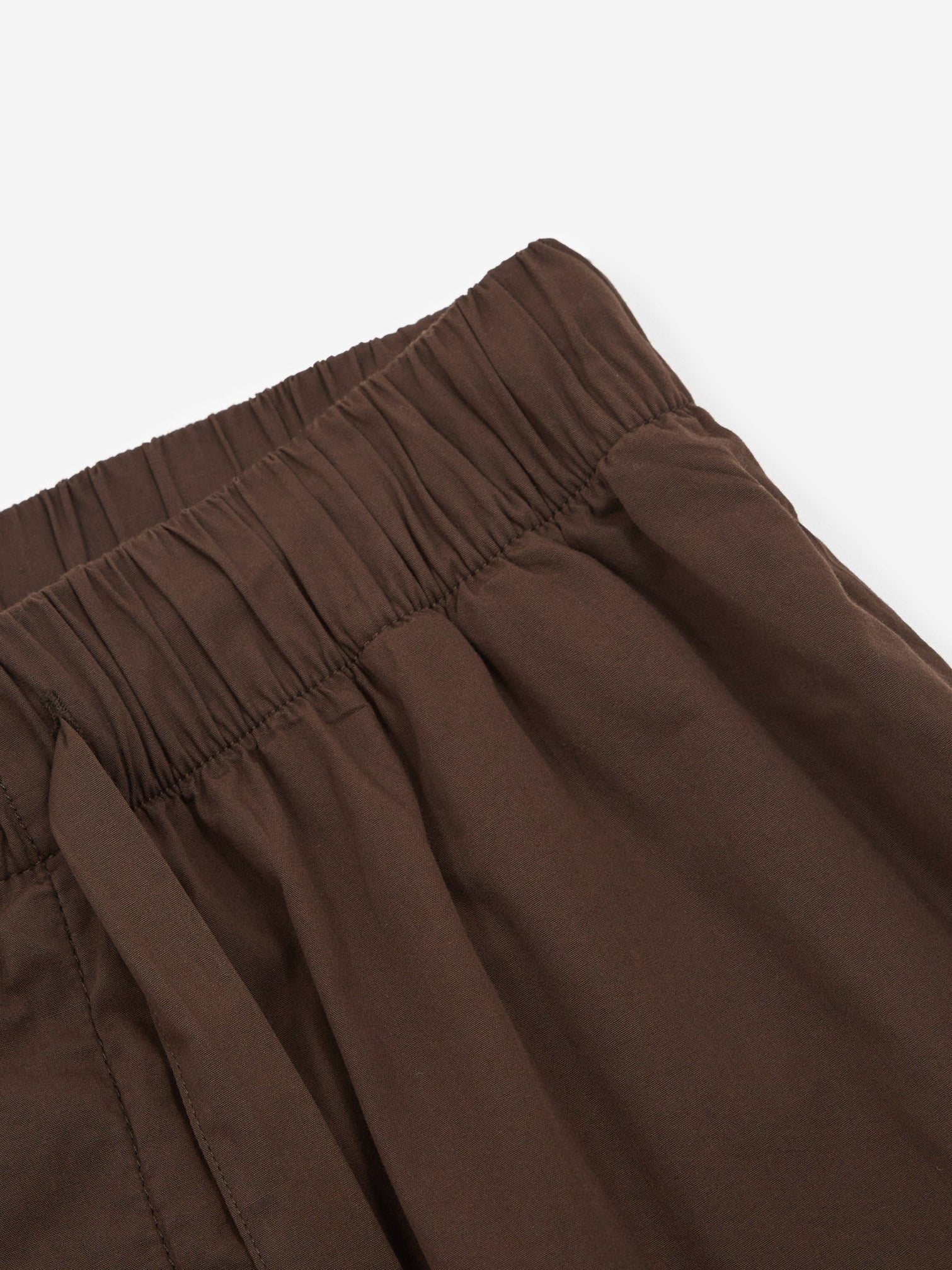 TEKLA Cotton Poplin Pyjama Shorts - Coffee - Image 3