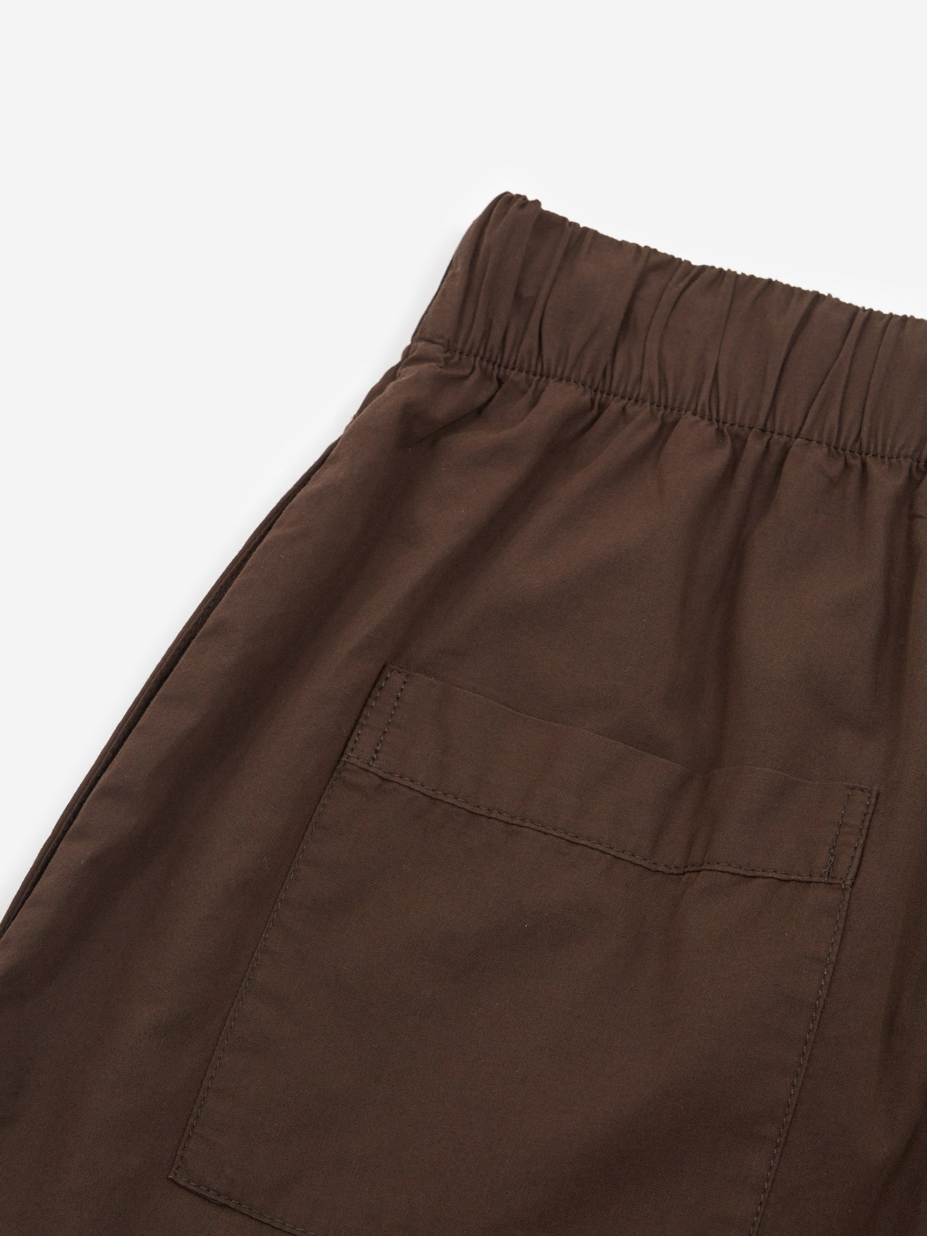 TEKLA Cotton Poplin Pyjama Shorts - Coffee - Image 4