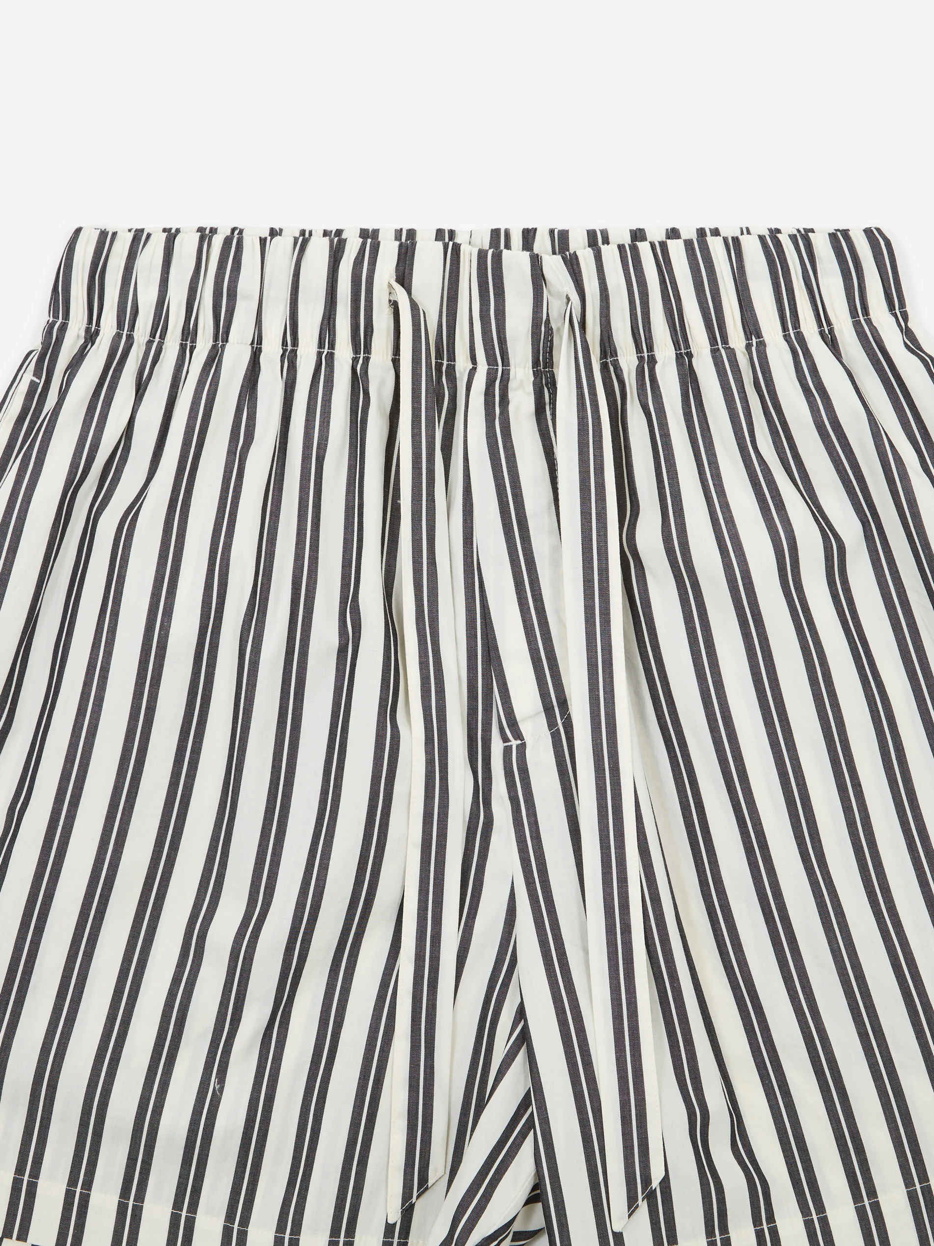 TEKLA Cotton Poplin Pyjama Shorts - Night Stripes - Image 2