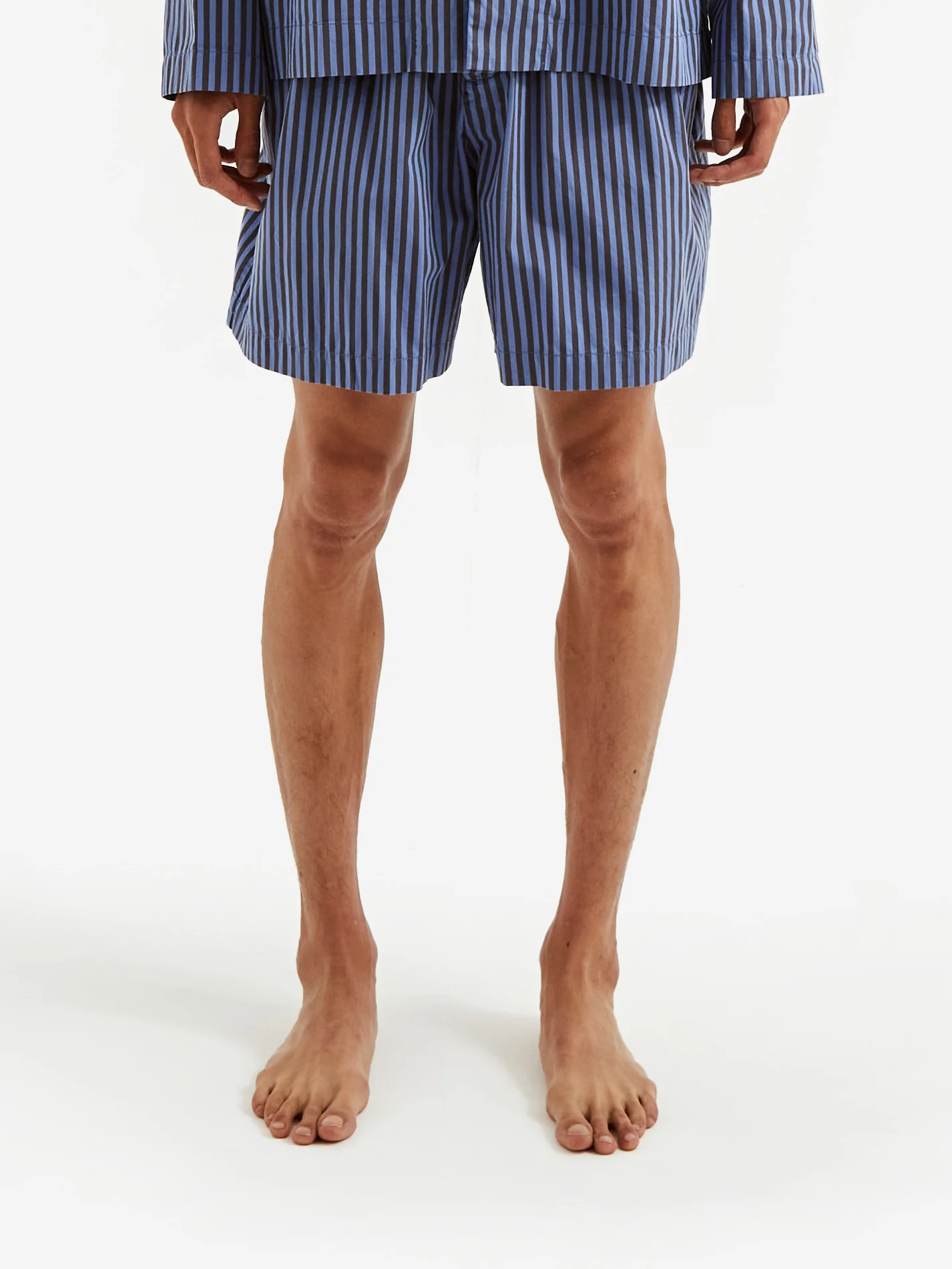 TEKLA Cotton Poplin Pyjama Shorts - Verneuil Stripes - Image 10
