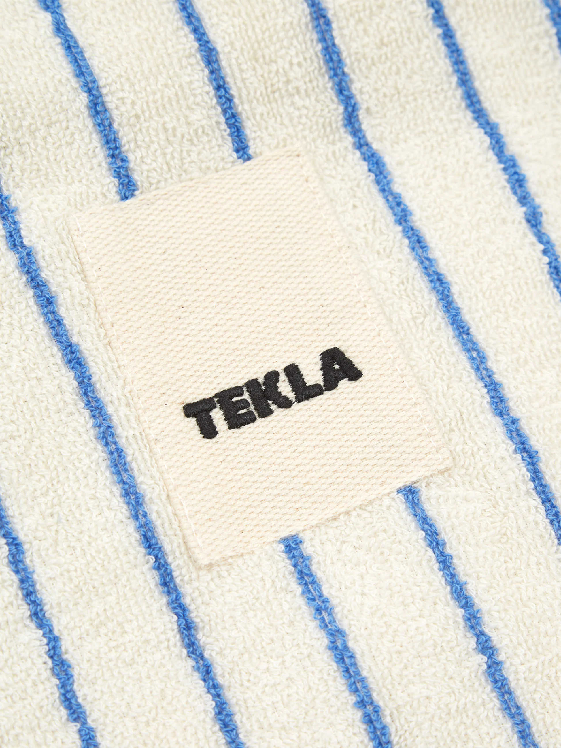 TEKLA Hooded Bath Robe - Coastal Blue Stripes - Image 5