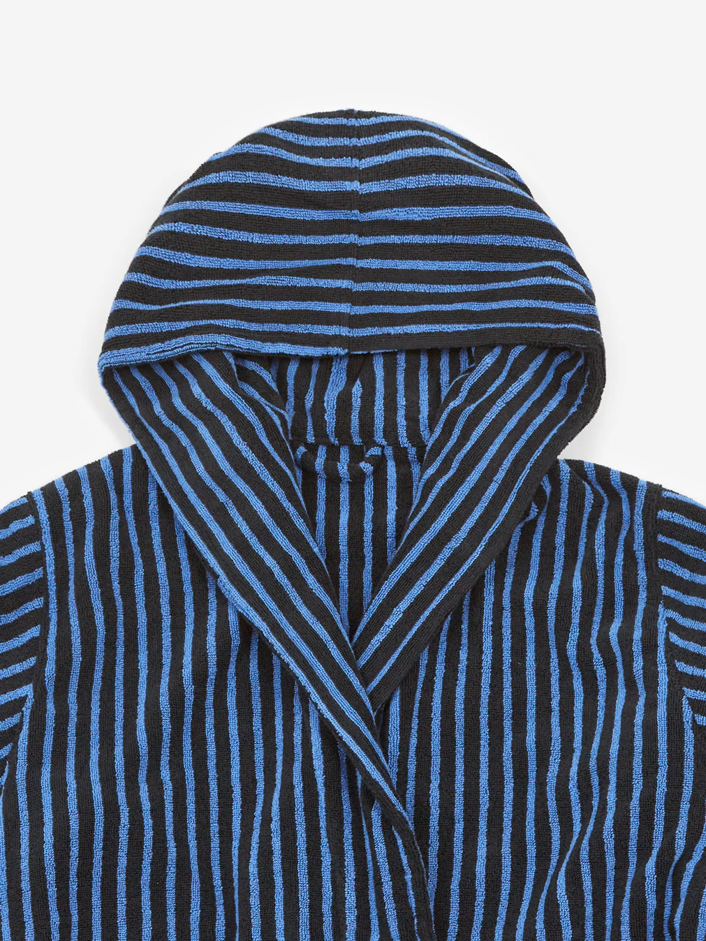 TEKLA Hooded Bathrobe - Black & Blue - Image 2