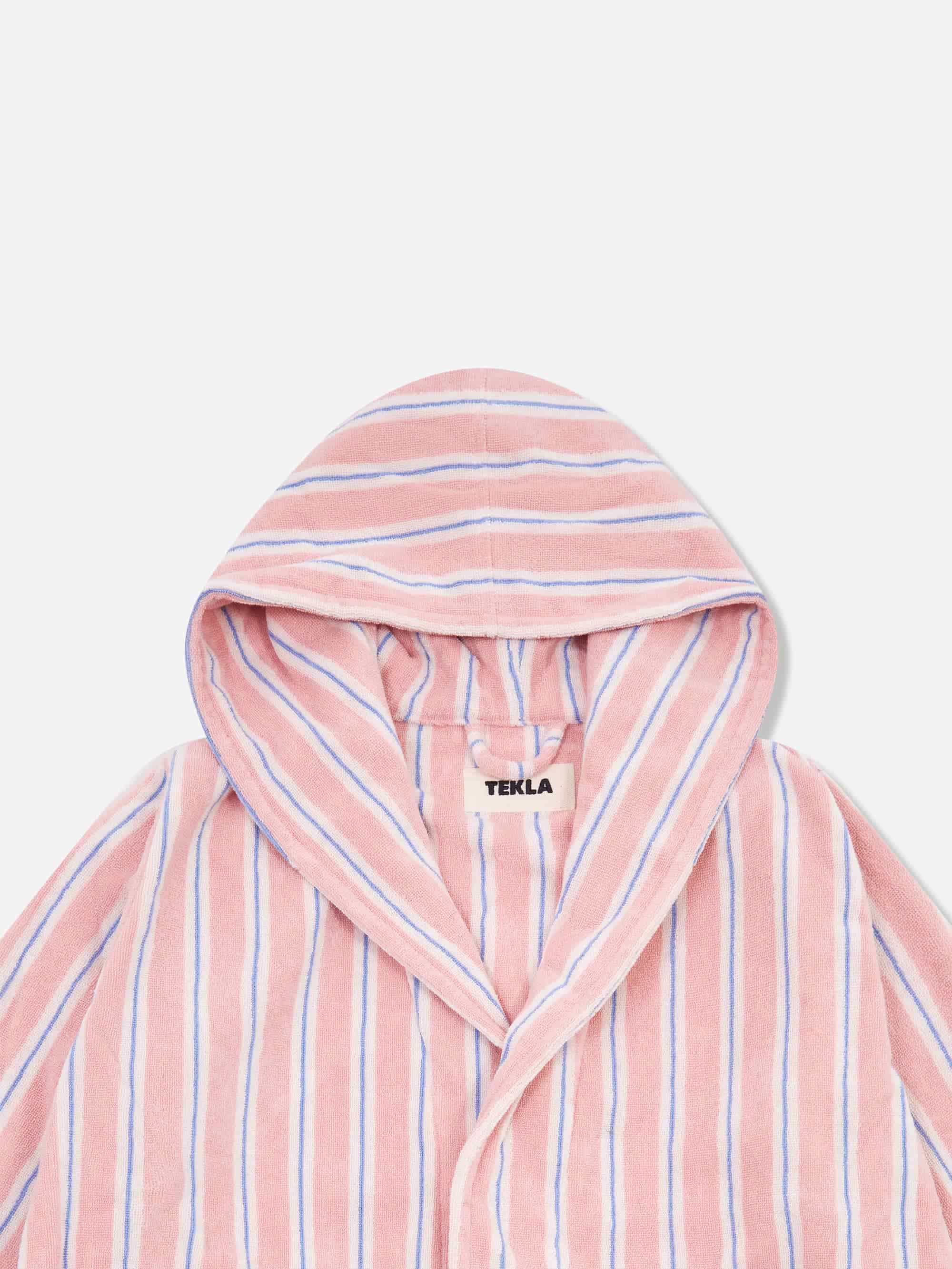 TEKLA Hooded Bathrobe - Candy Stripes - Image 2