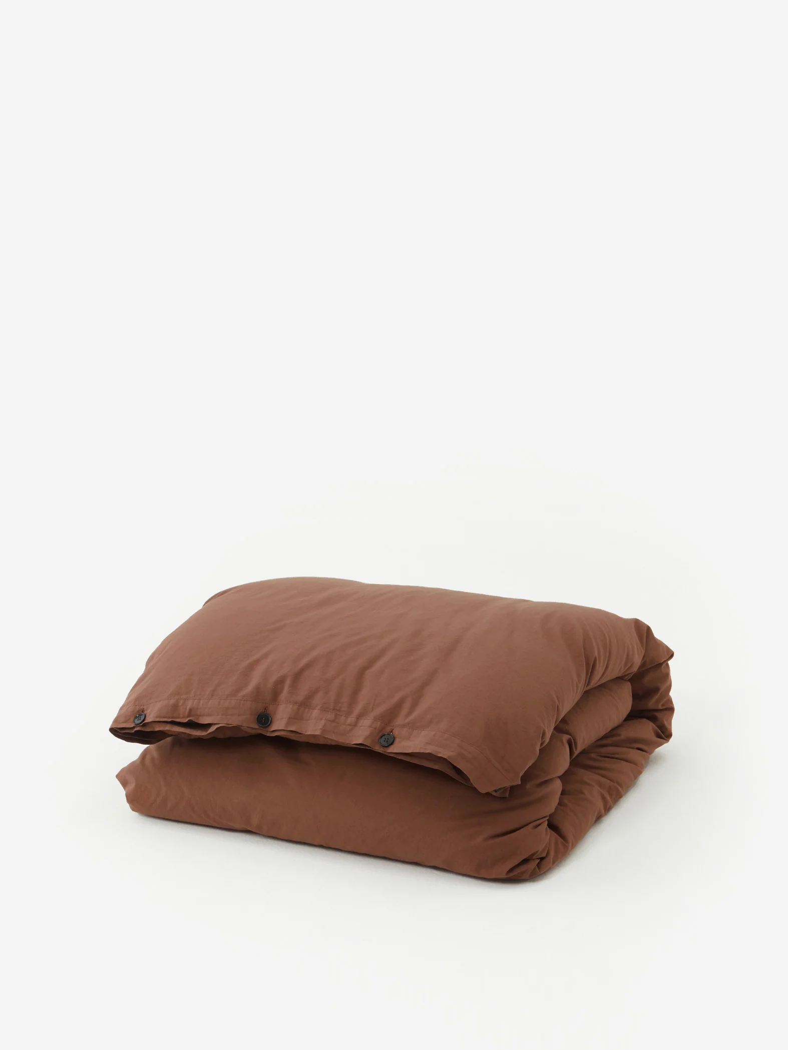 TEKLA Percale Double Duvet Cover 200cm x 200cm - Cocoa Brown