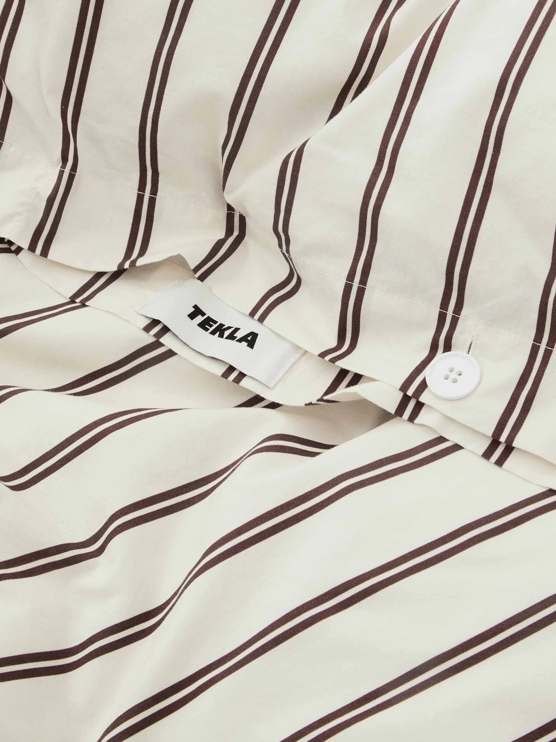 TEKLA Percale Double Duvet Cover 200cm x 200cm - Hopper Stripes - Image 3