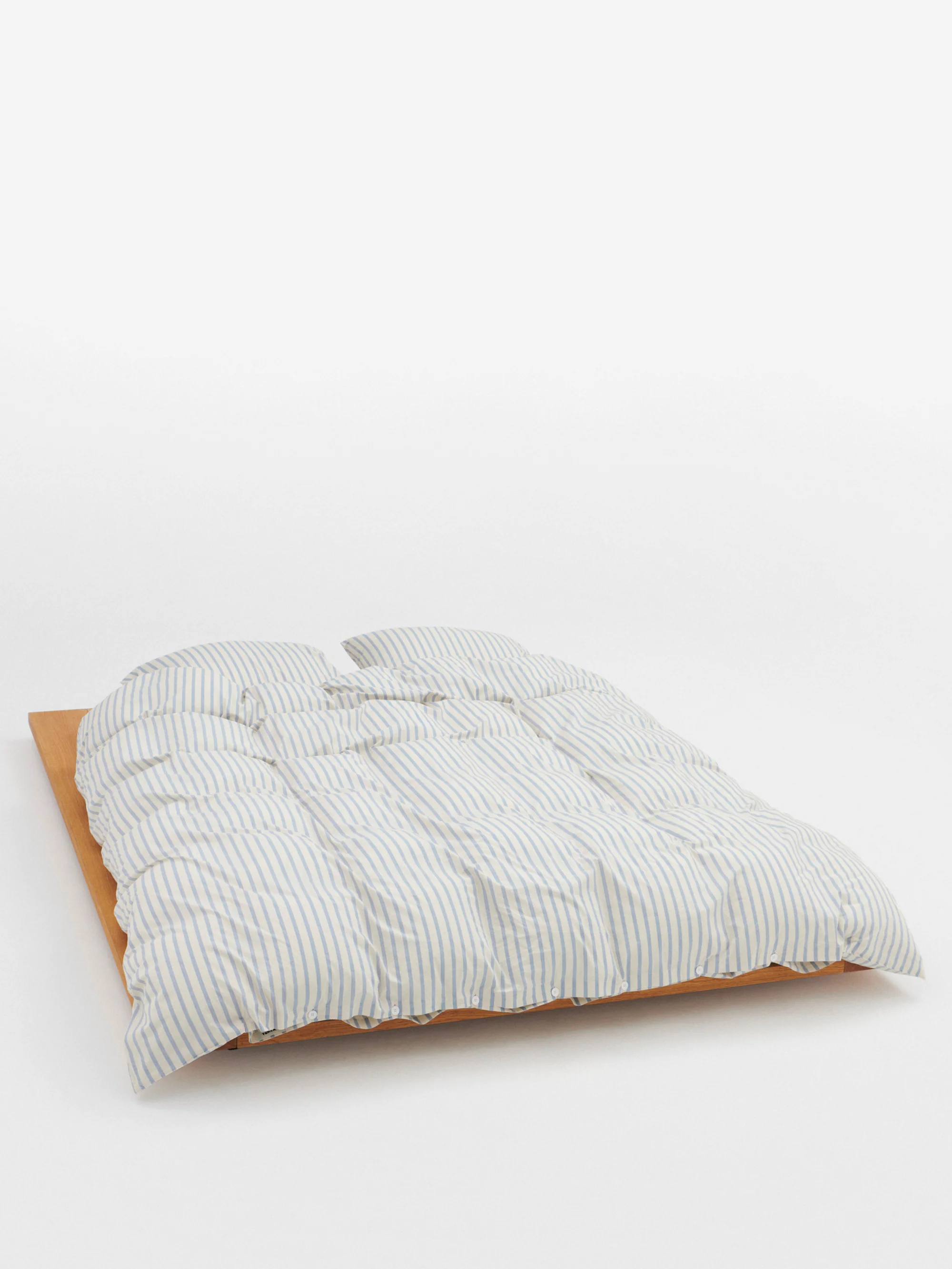 TEKLA Percale Double Duvet Cover 200cm x 200cm - Needle Stripes - Image 2
