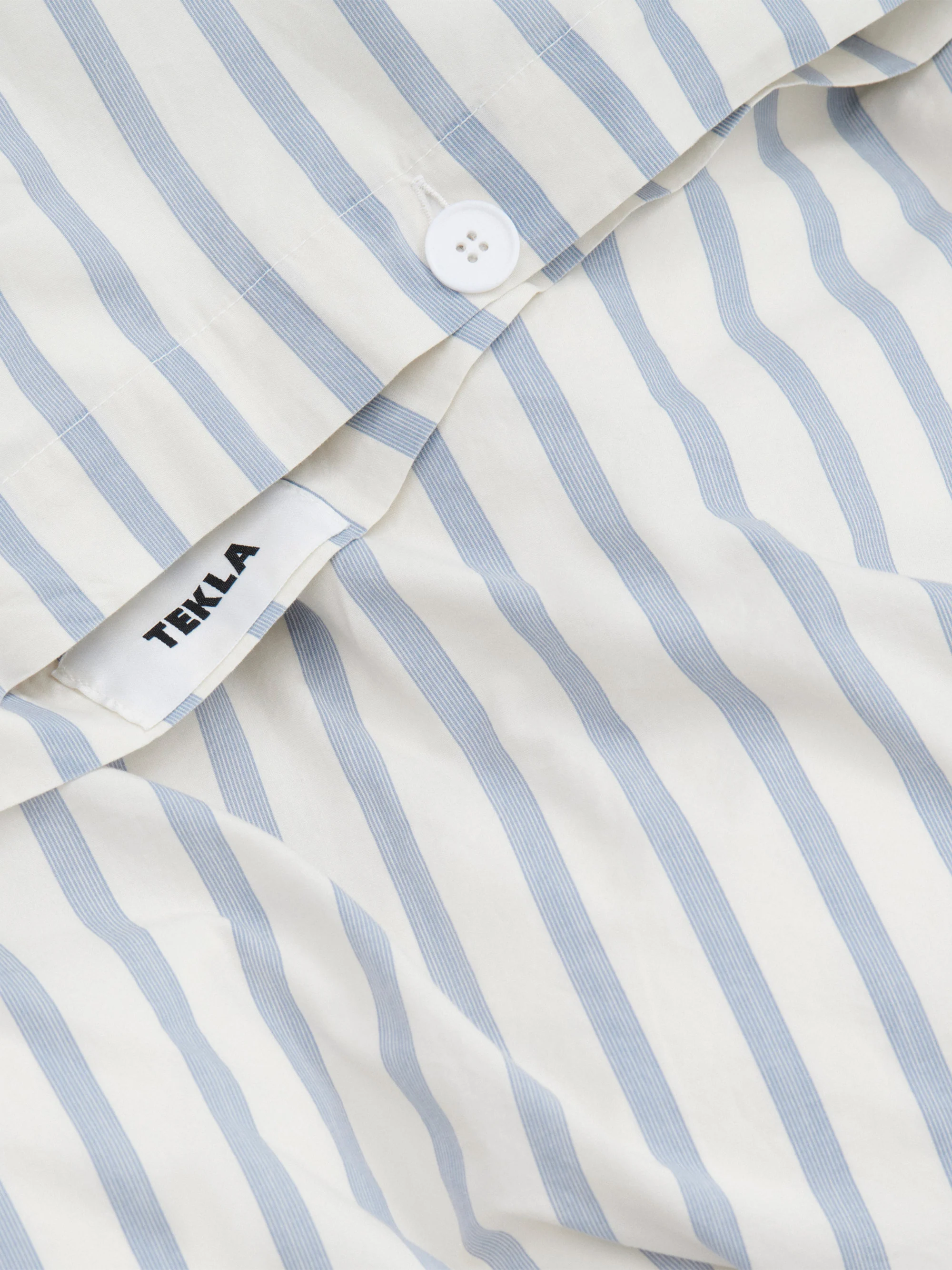 TEKLA Percale Double Duvet Cover 200cm x 200cm - Needle Stripes - Image 3