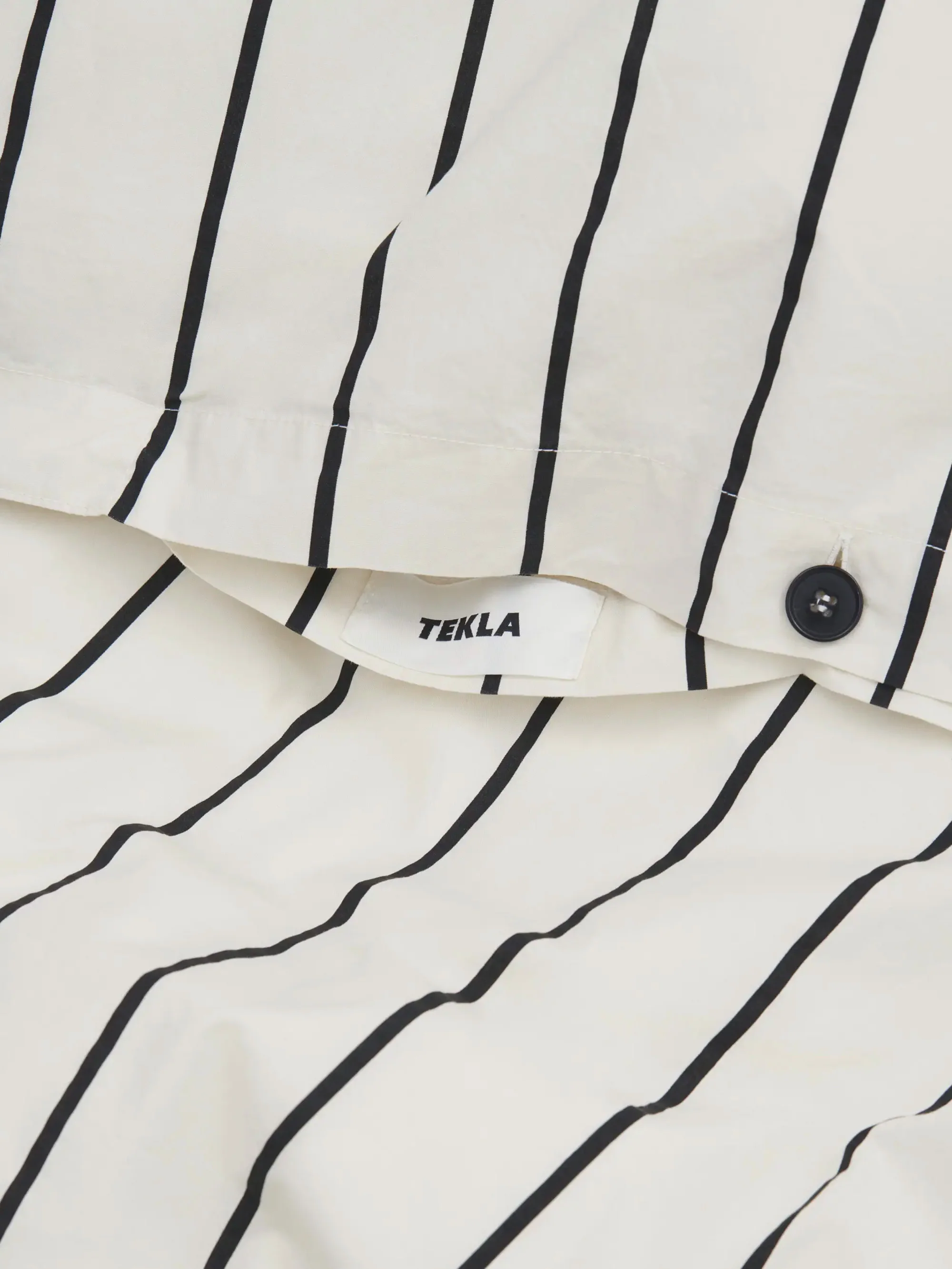 TEKLA Percale Double Duvet Cover 200cm x 200cm - Shadow Stripes - Image 3