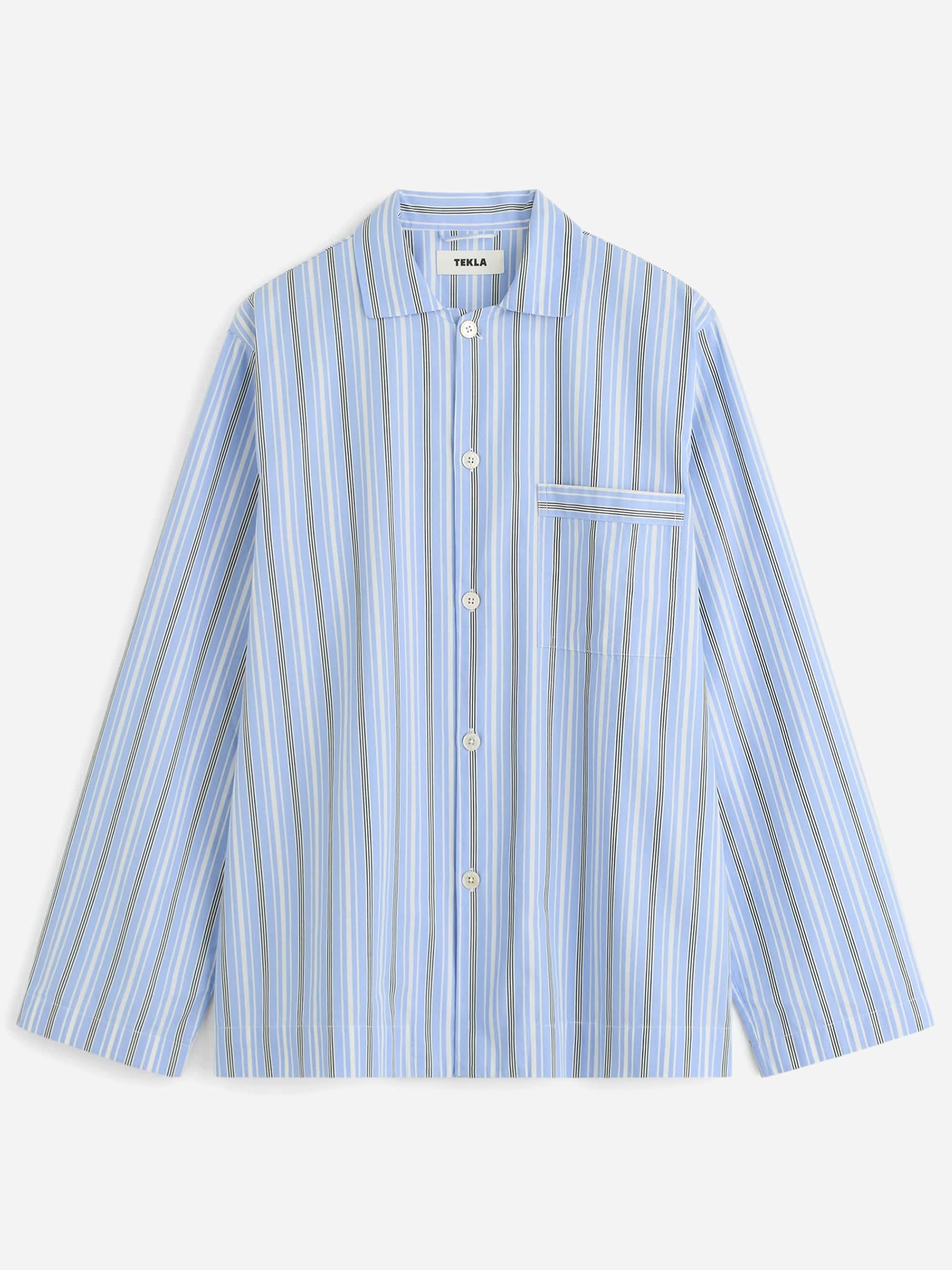 TEKLA Poplin Pyjama shirt - Stave Stripes