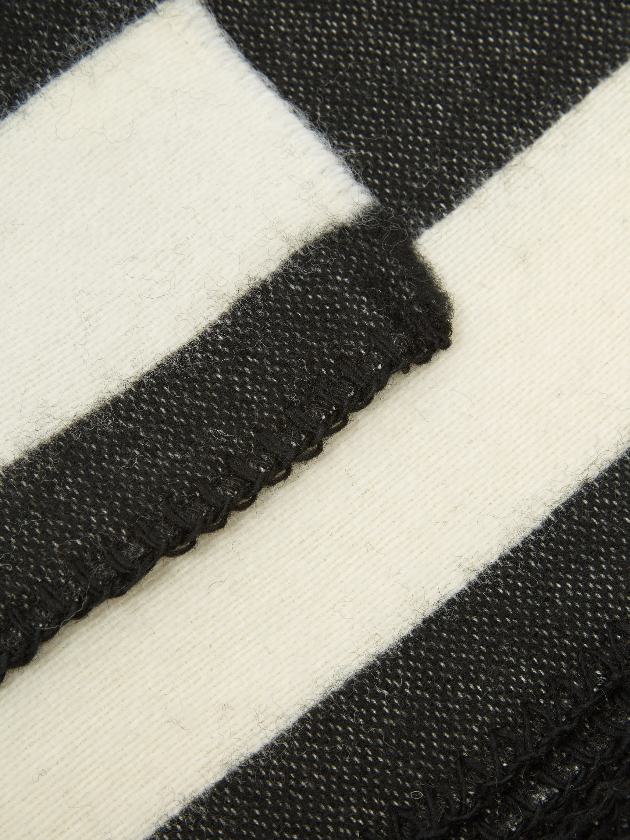 TEKLA Pure New Wool Blanket - Block Stripes - Bold Black - Image 2