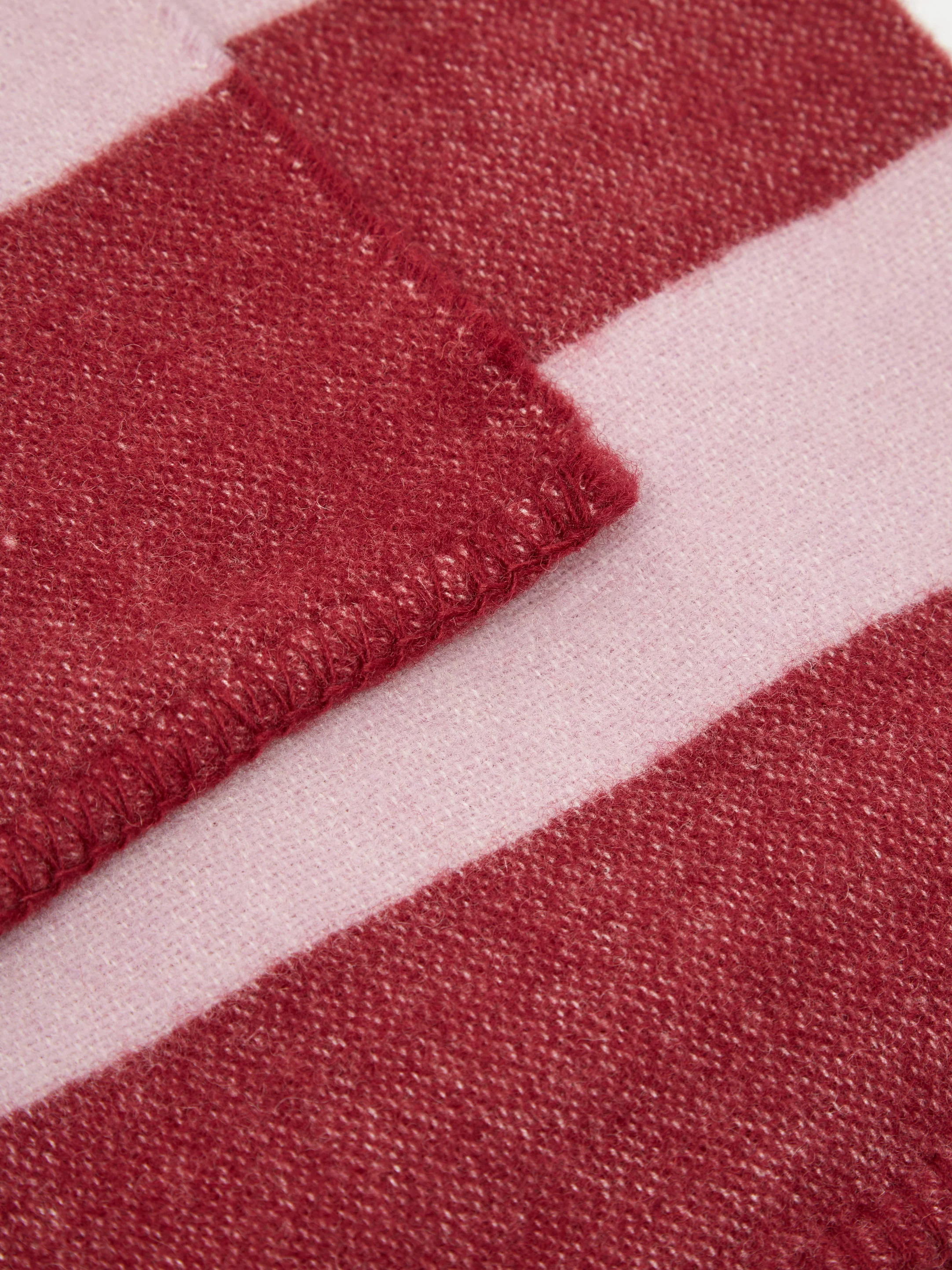 TEKLA Pure New Wool Blanket - Block Stripes - Red Stripe - Image 2