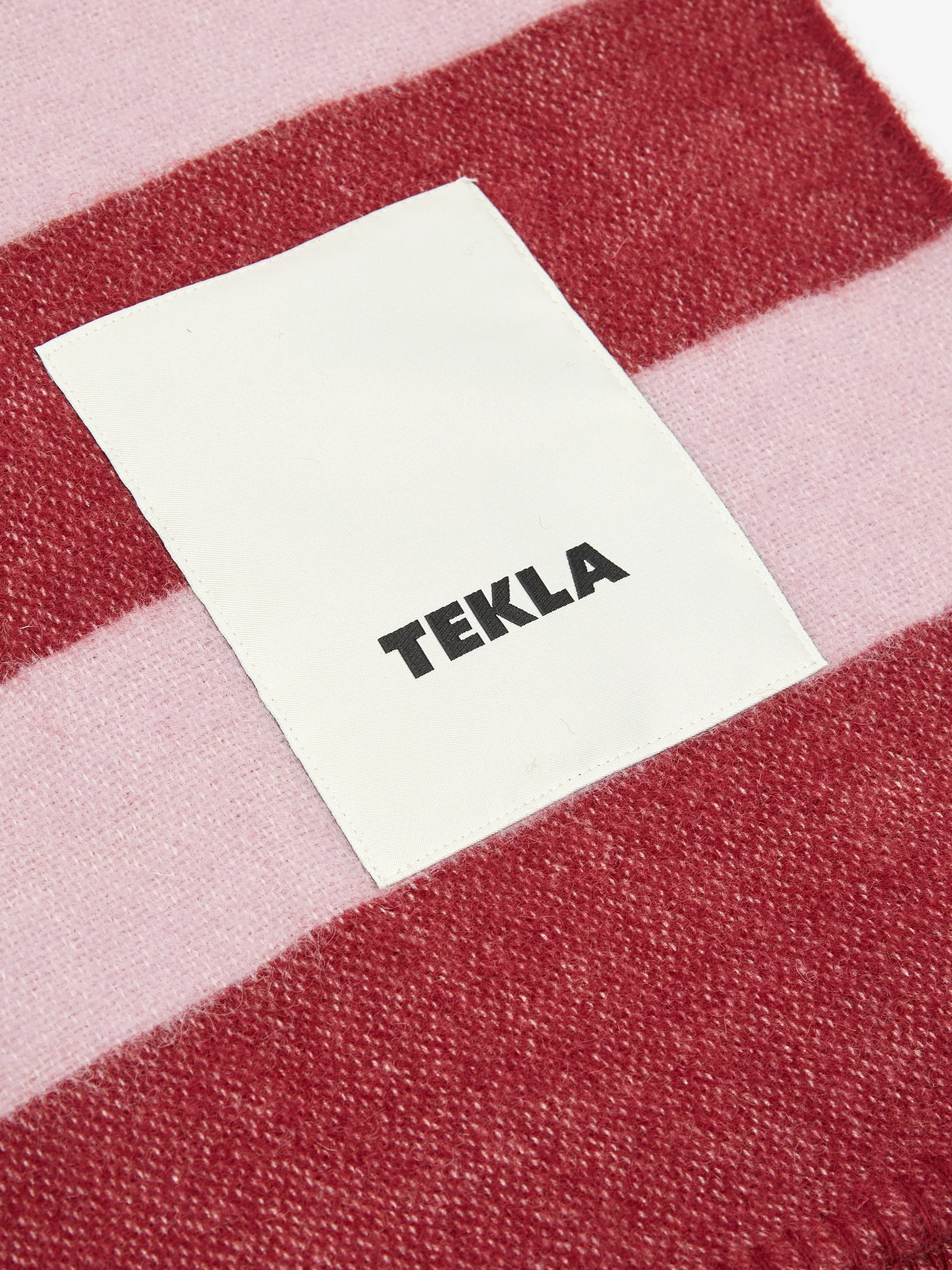 TEKLA Pure New Wool Blanket - Block Stripes - Red Stripe - Image 3