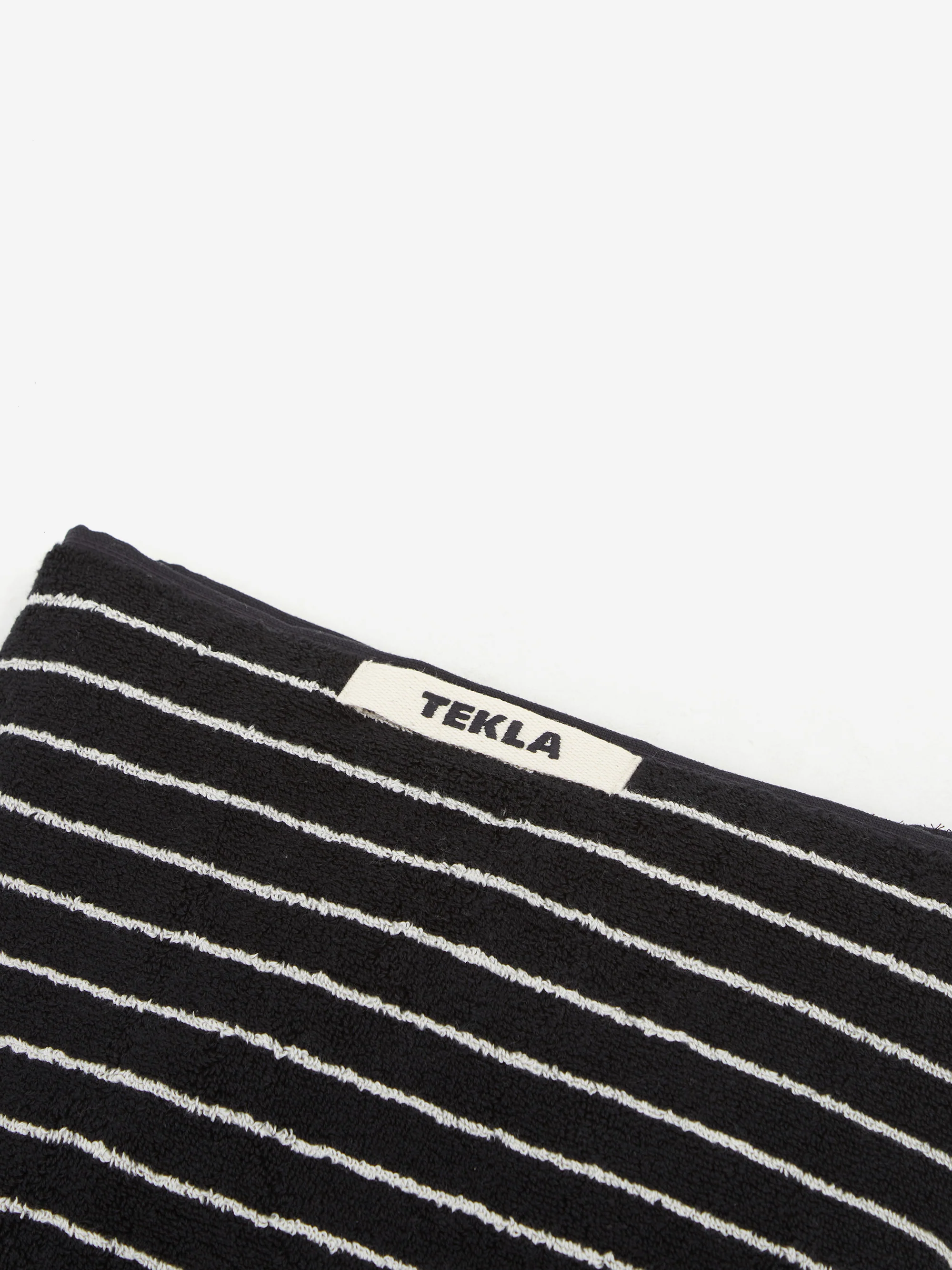 TEKLA Striped Bath Towel - Black Stripes - Image 2