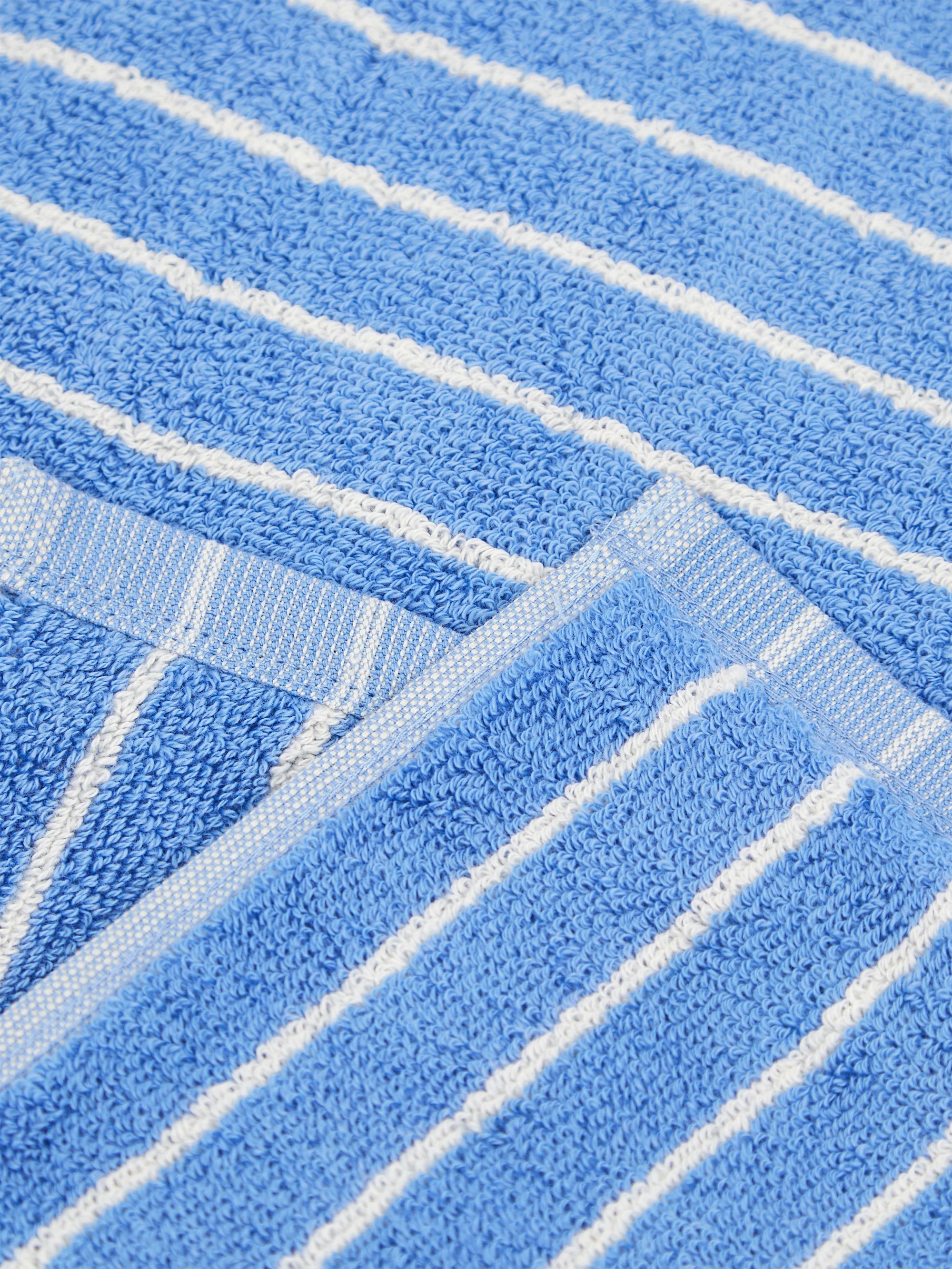 TEKLA Striped Bath Towel - Clear Blue Stripes - Image 3