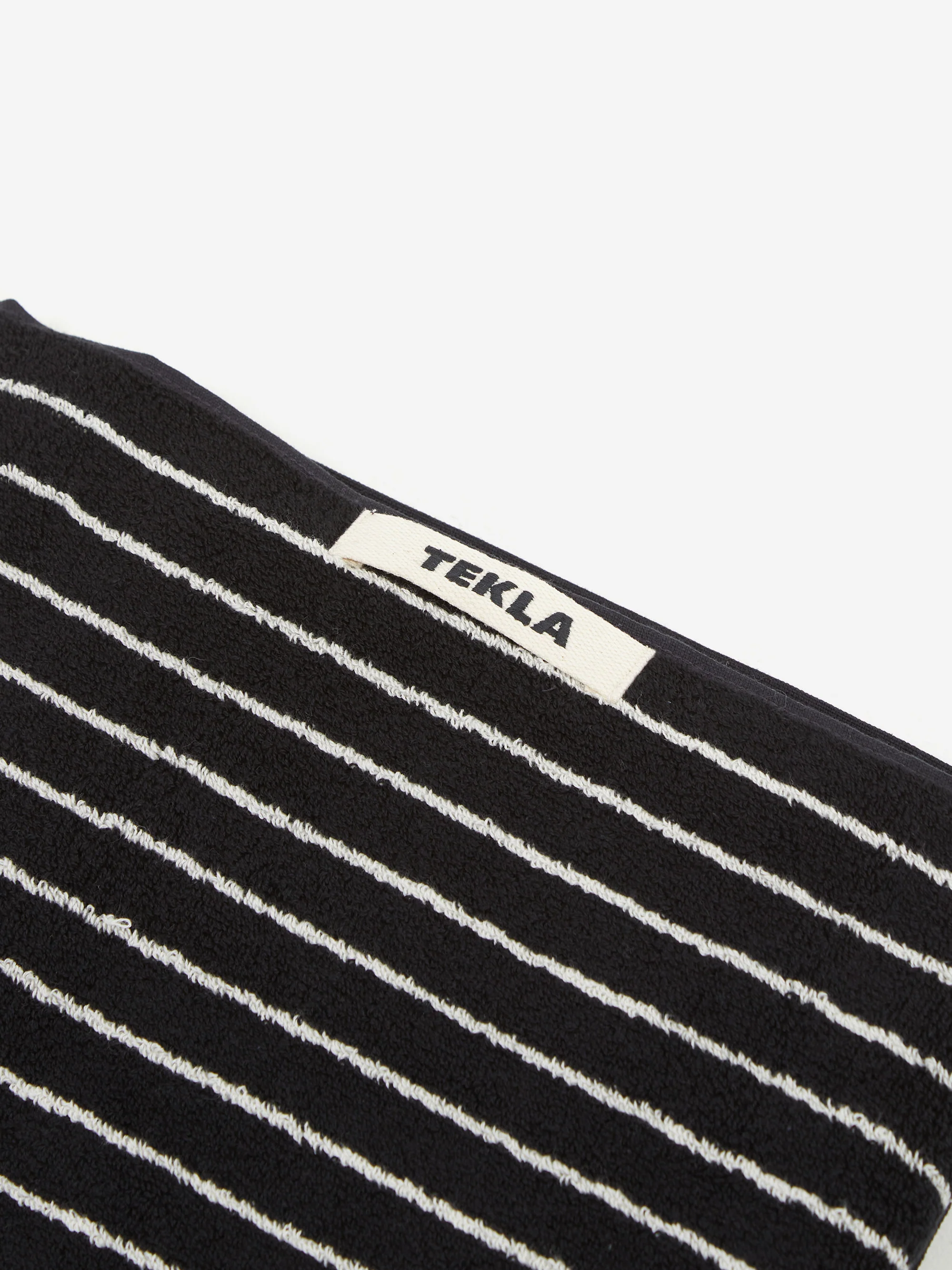TEKLA Striped Hand Towel - Black Stripes - Image 2