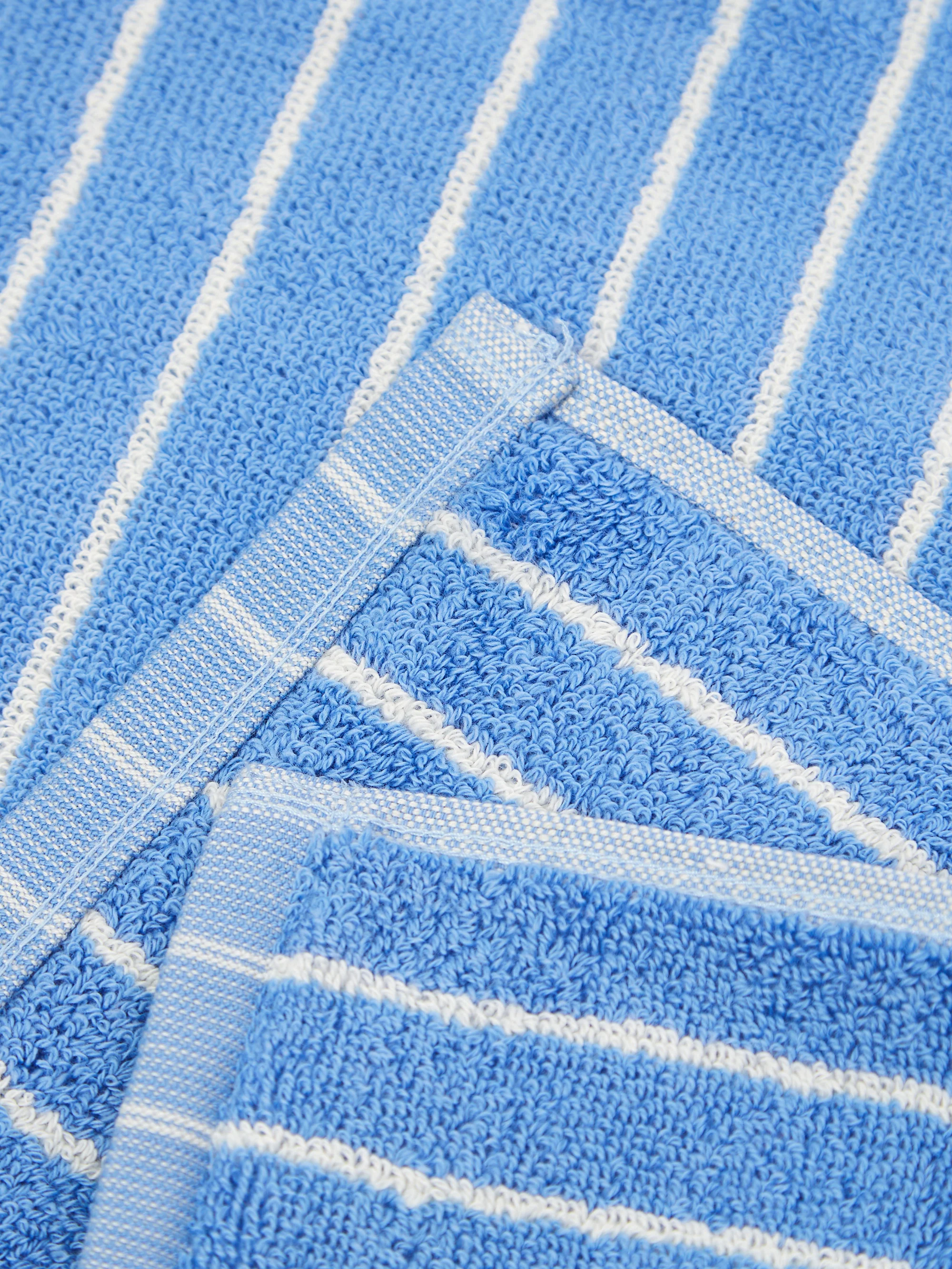 TEKLA Striped Hand Towel - Clear Blue Stripes - Image 3