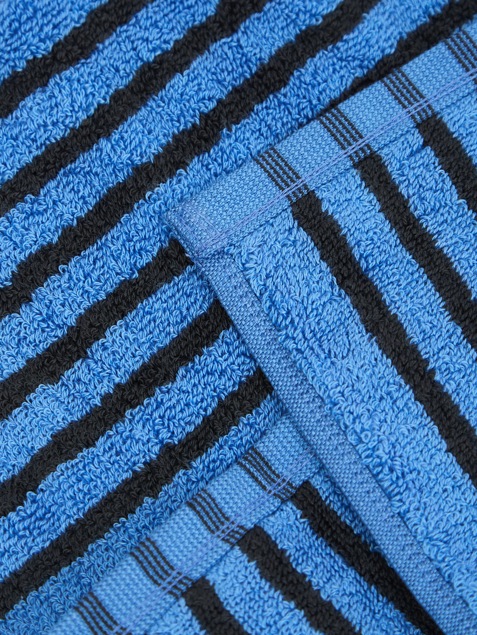 TEKLA Striped Wash Cloth - Blue & Black Stripes - Image 3