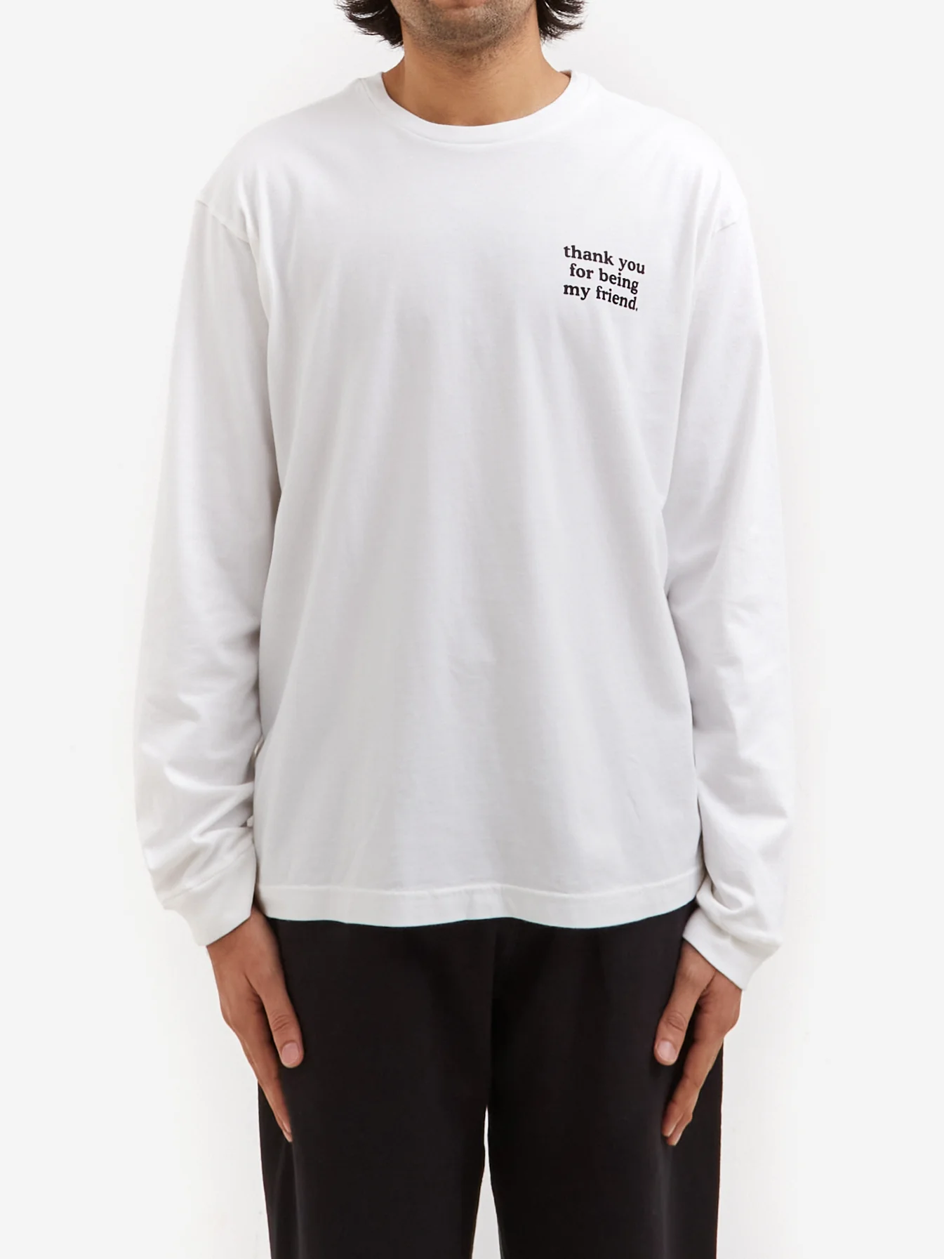 Thank You For Being My Friend Logo Long Sleeve T-Shirt - White - Image 2