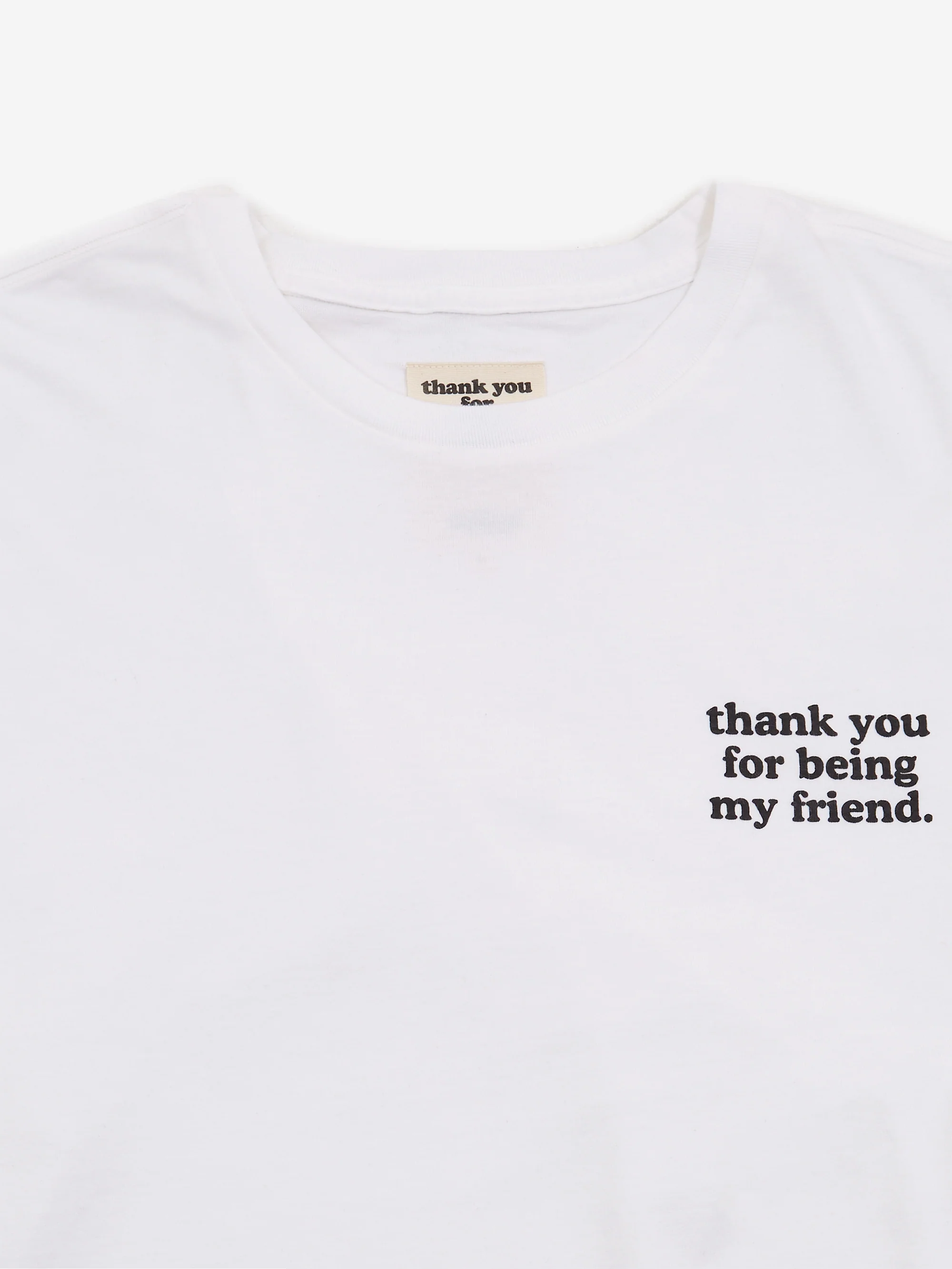 Thank You For Being My Friend Logo Long Sleeve T-Shirt - White - Image 3