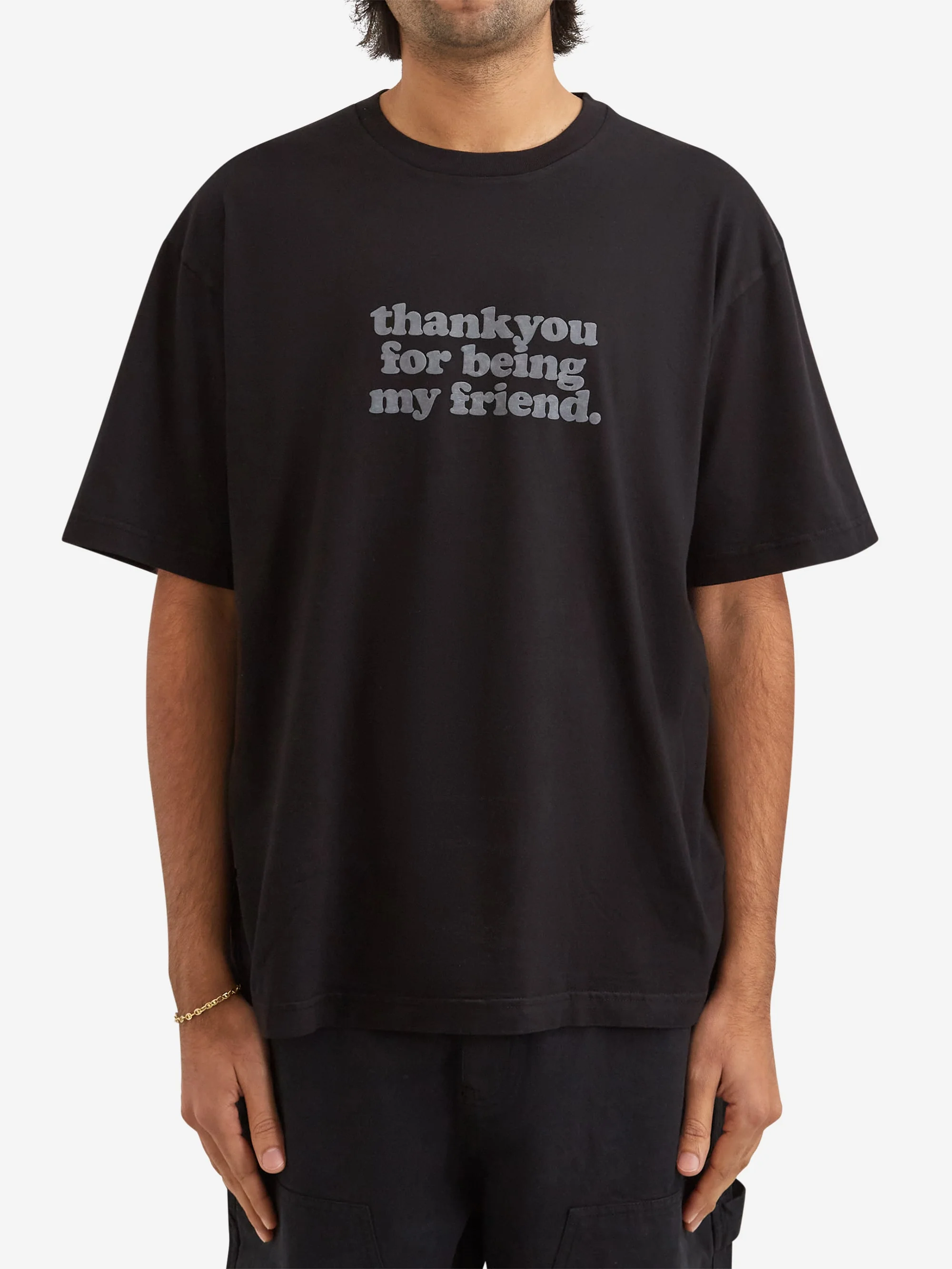 Thank You For Being My Friend Logo T-Shirt - Black - Image 2