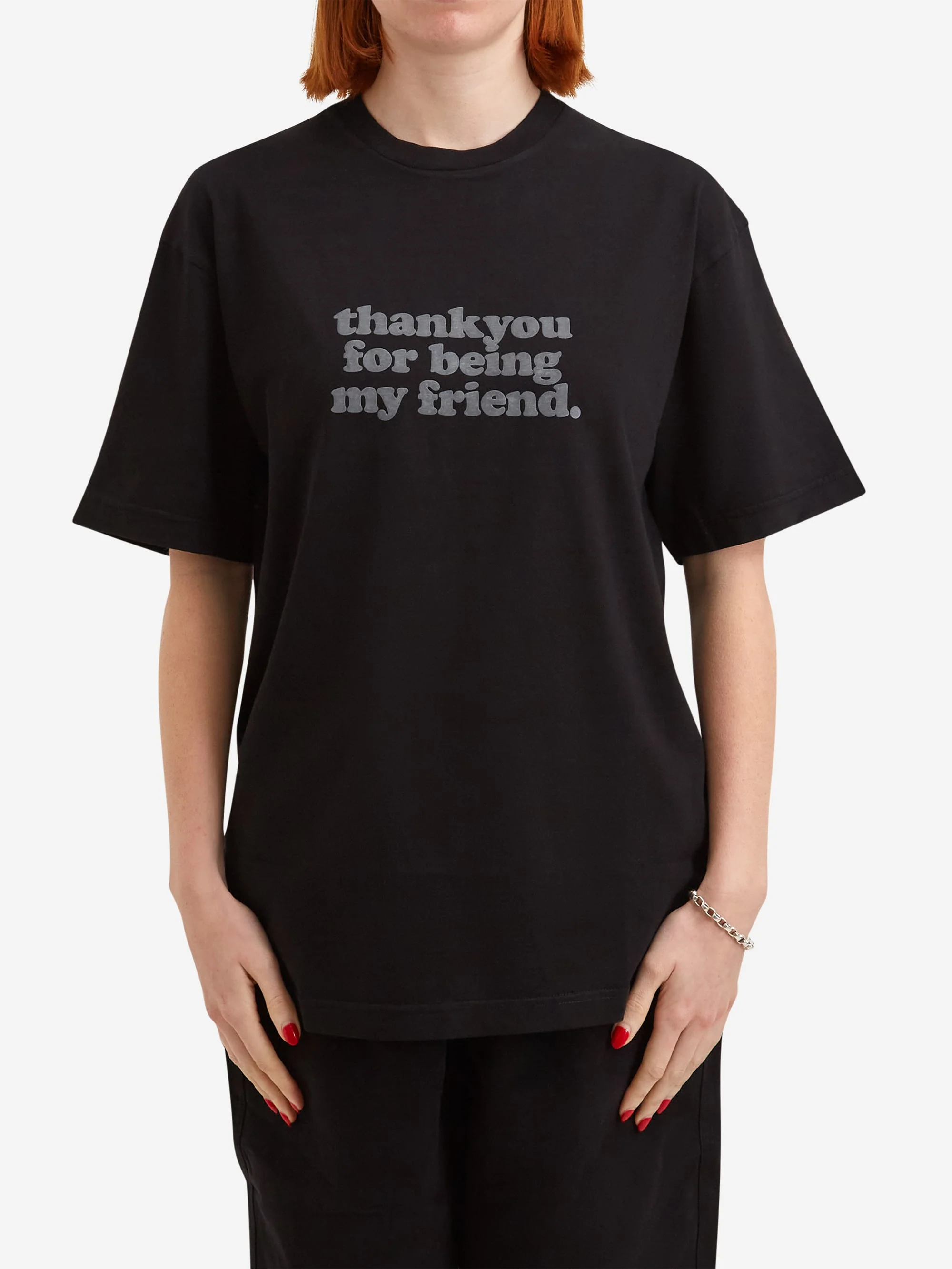 Thank You For Being My Friend Logo T-Shirt - Black - Image 7