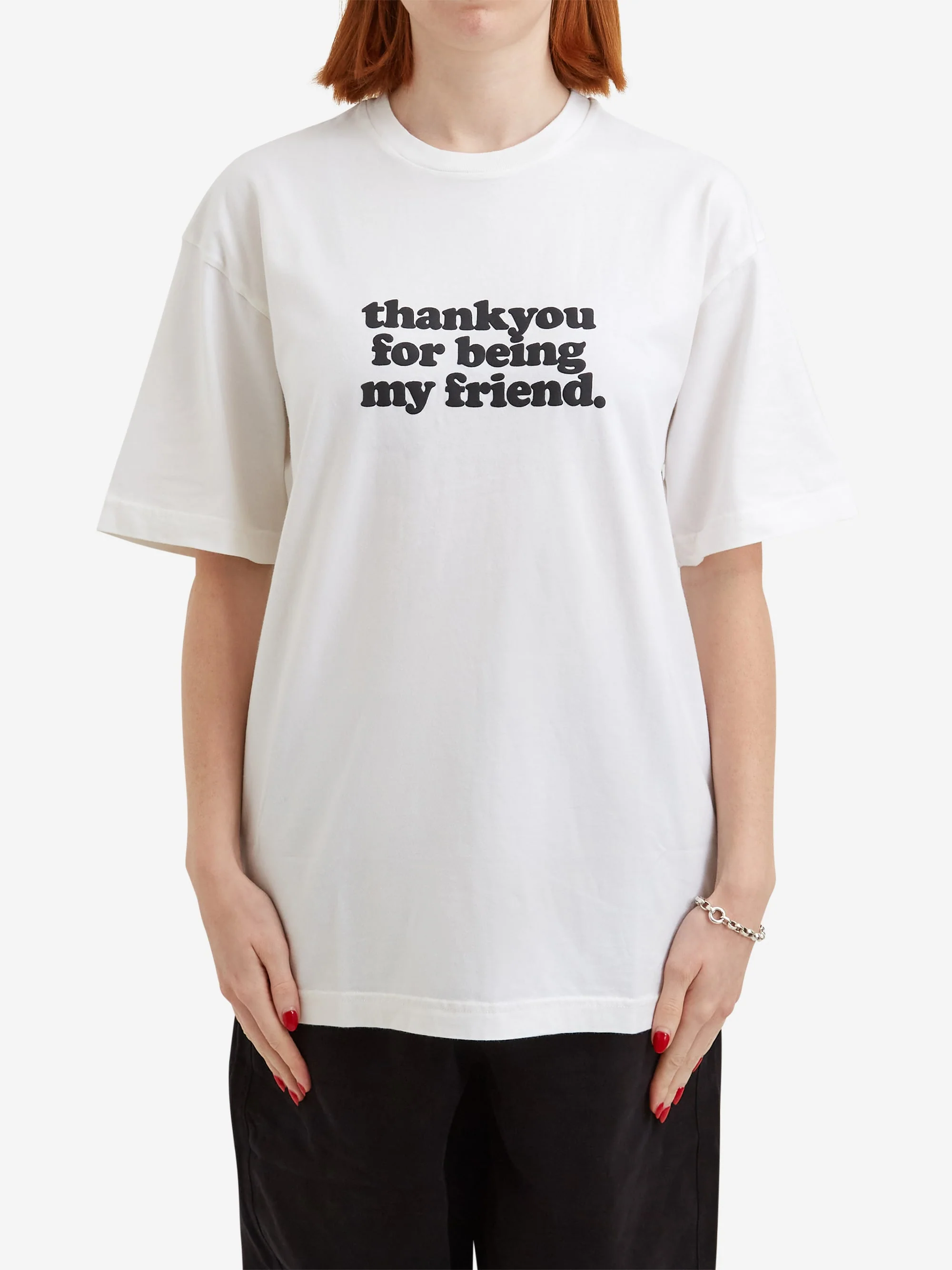 Thank You For Being My Friend Logo T-Shirt - White - Image 5