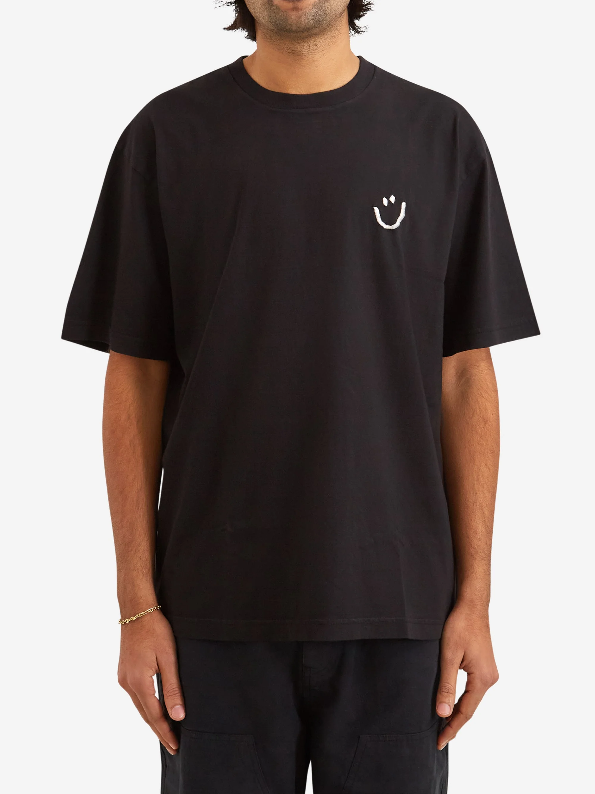 Thank You For Being My Friend Smiley T-Shirt - Black - Image 2