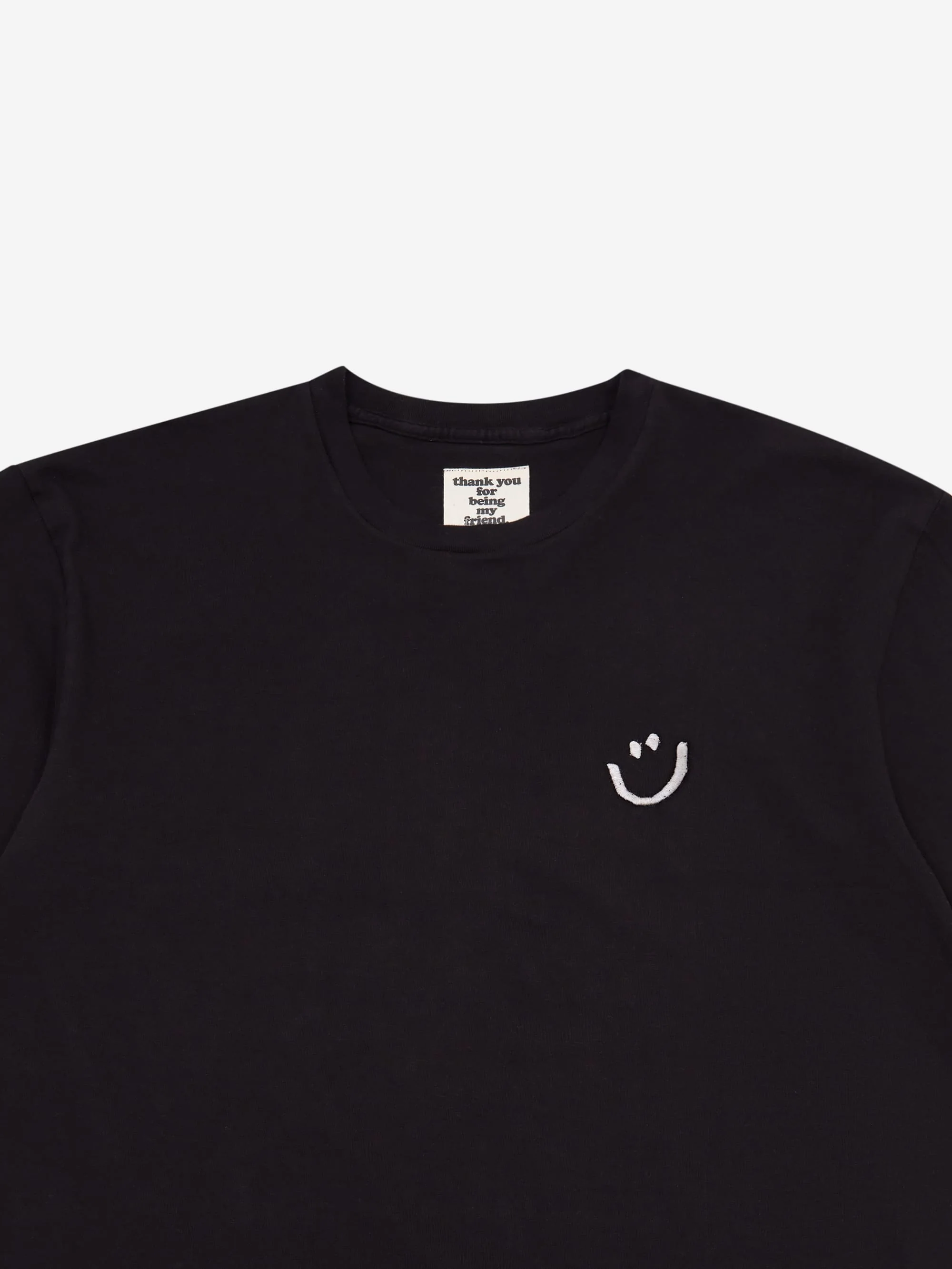 Thank You For Being My Friend Smiley T-Shirt - Black - Image 5