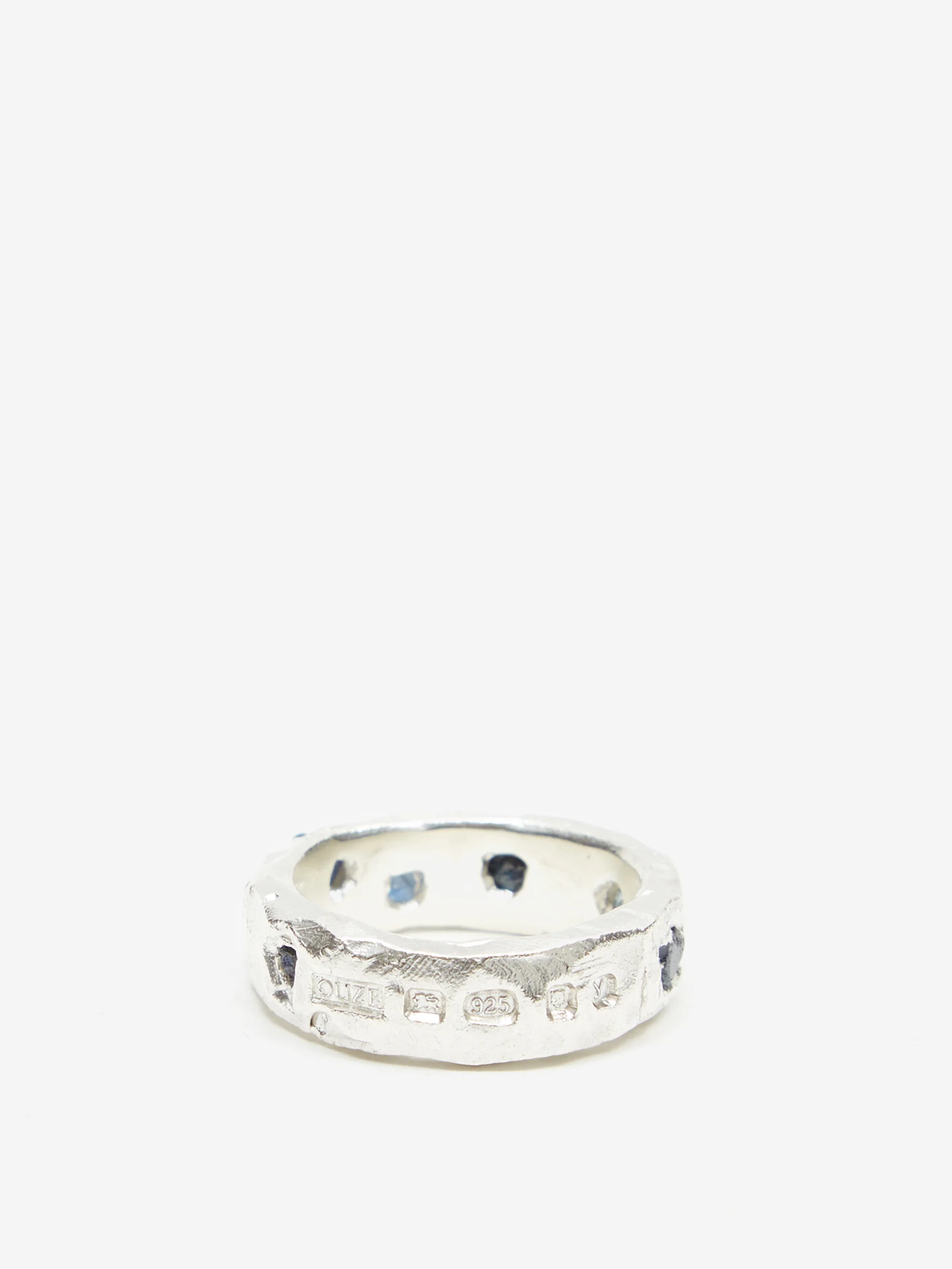The Ouze Raw Blue Sapphire Scatter Band Ring - Image 2