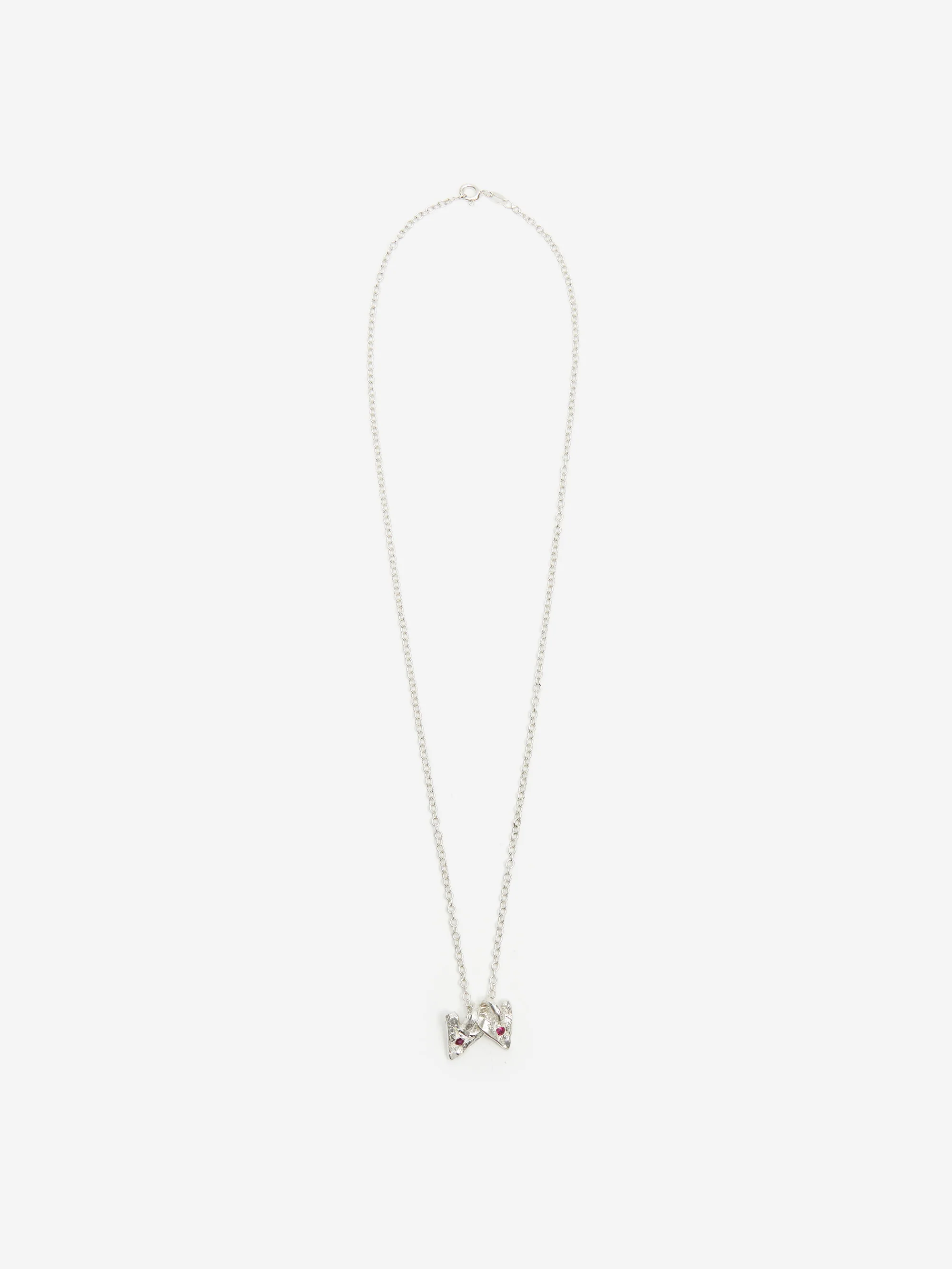 The Ouze Twin Ruby Hearts Necklace - Image 2