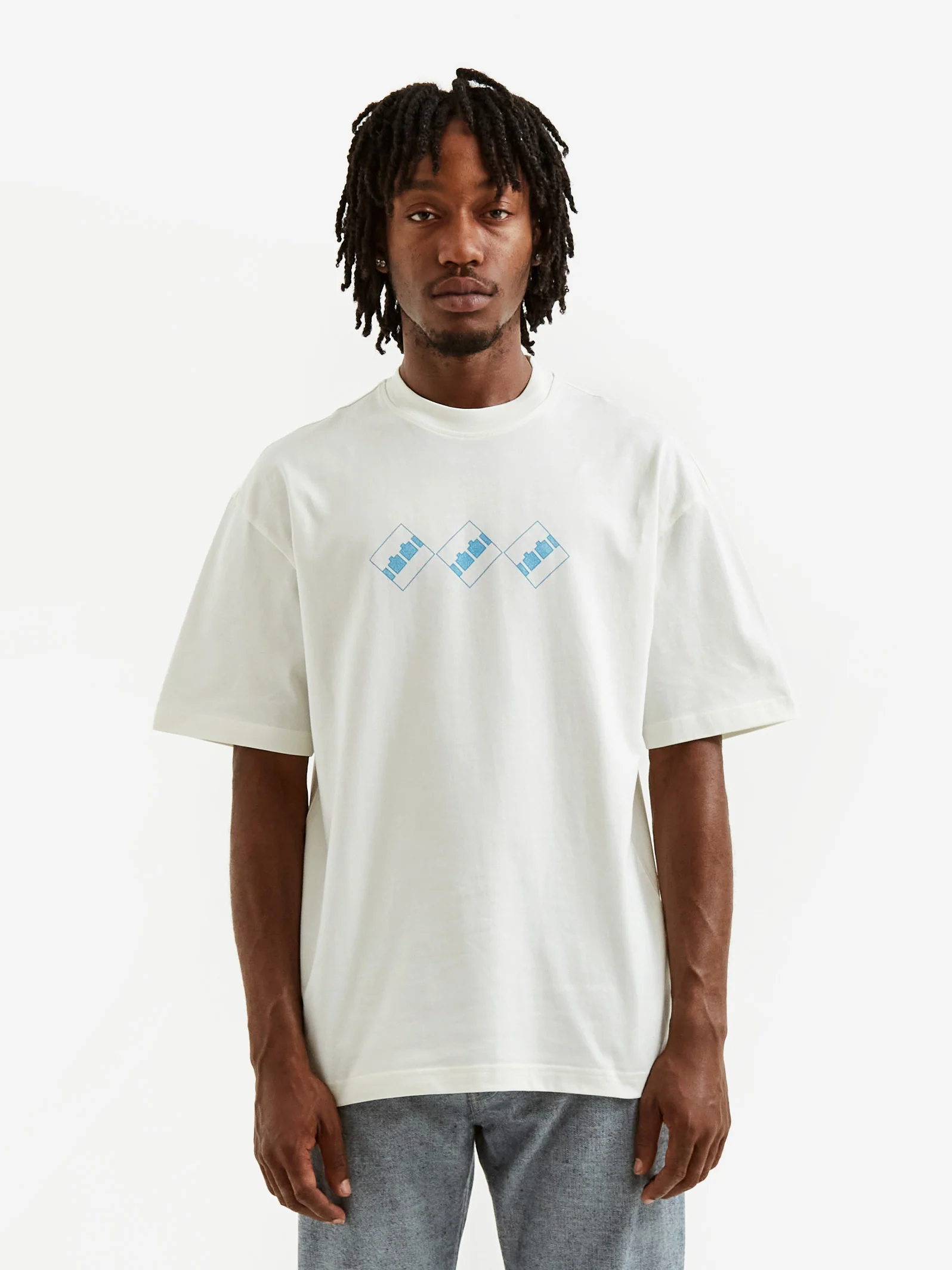 The Trilogy Tapes Block Noise 45 Shortsleeve T-Shirt - White - Image 5