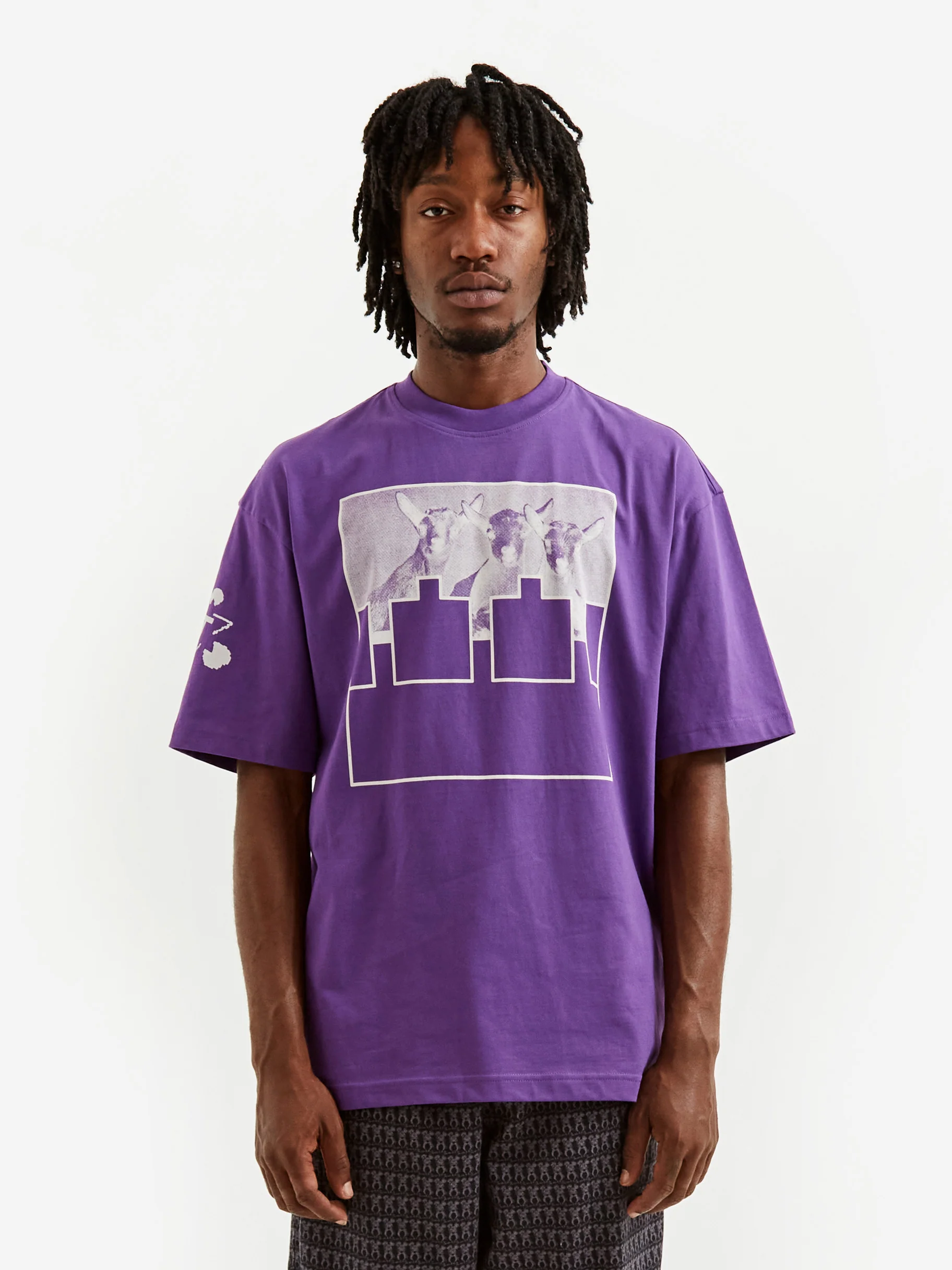 The Trilogy Tapes Goat Shortsleeve T-Shirt - Purple - Image 2