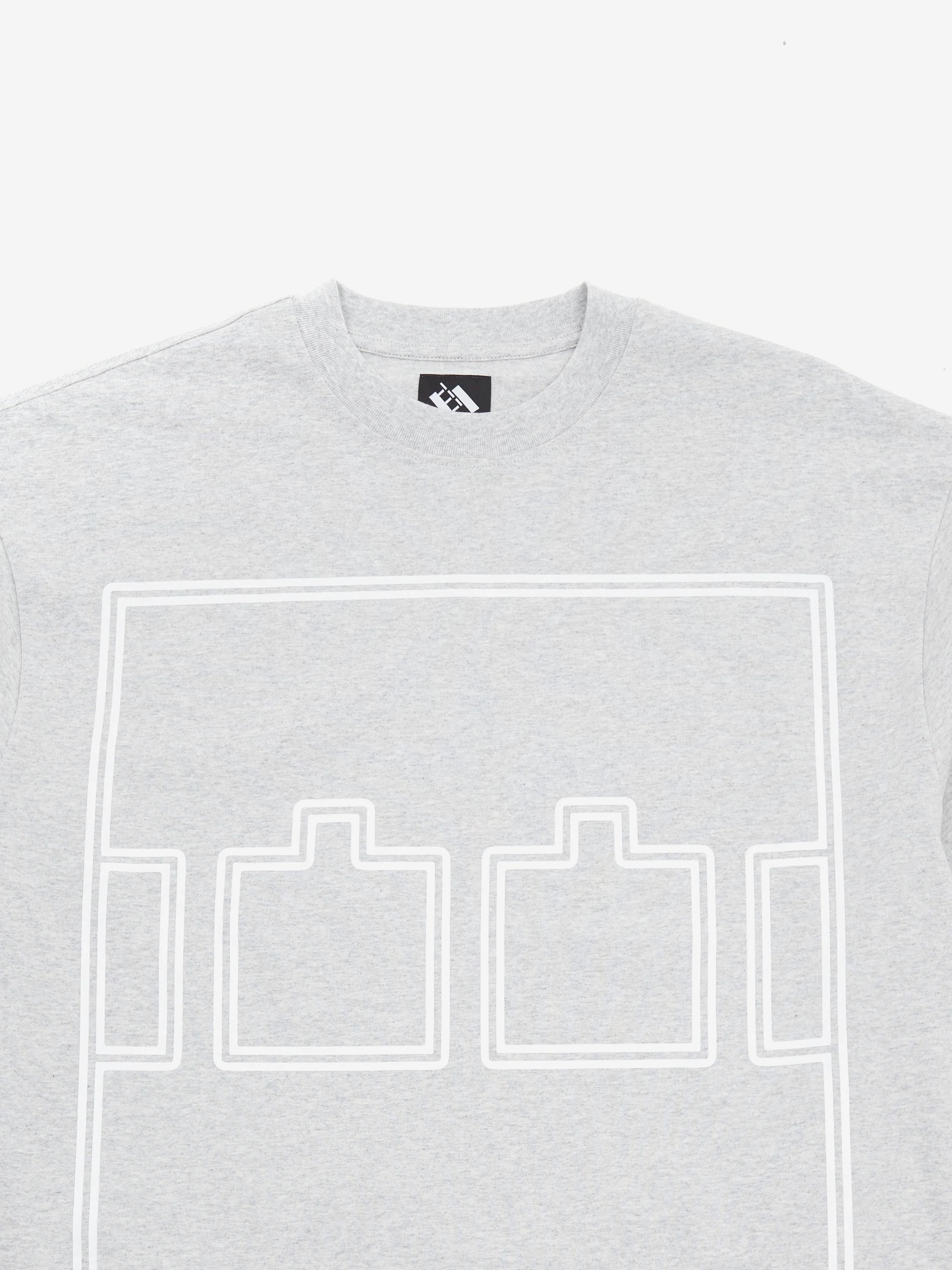 The Trilogy Tapes Logo Outline T-Shirt - Grey Marl - Image 3