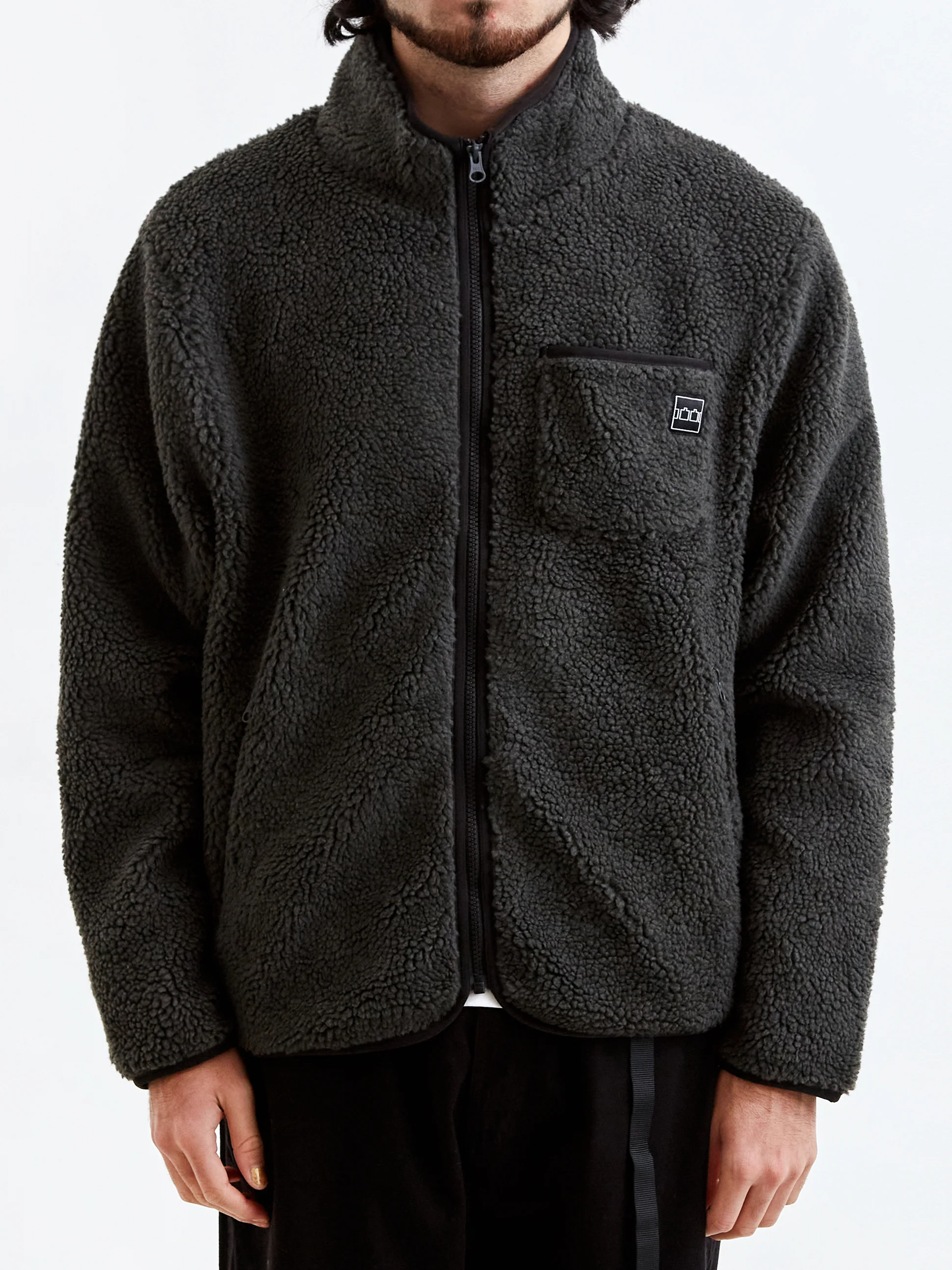 The Trilogy Tapes Zip Fleece - Charcoal/Black - Image 2