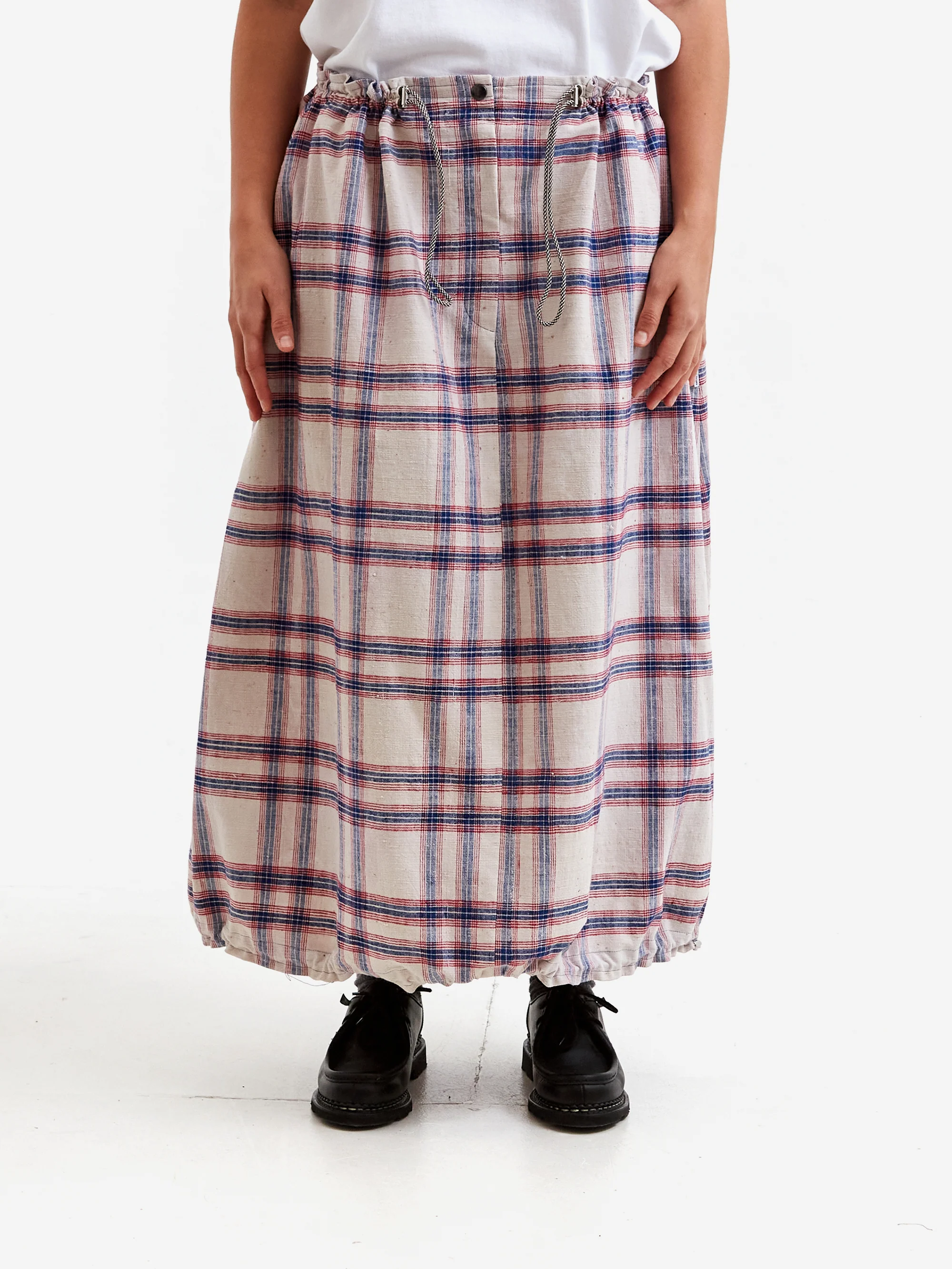 This Uniform Deadstock Vintage Skirt - Red/Blue Plaid