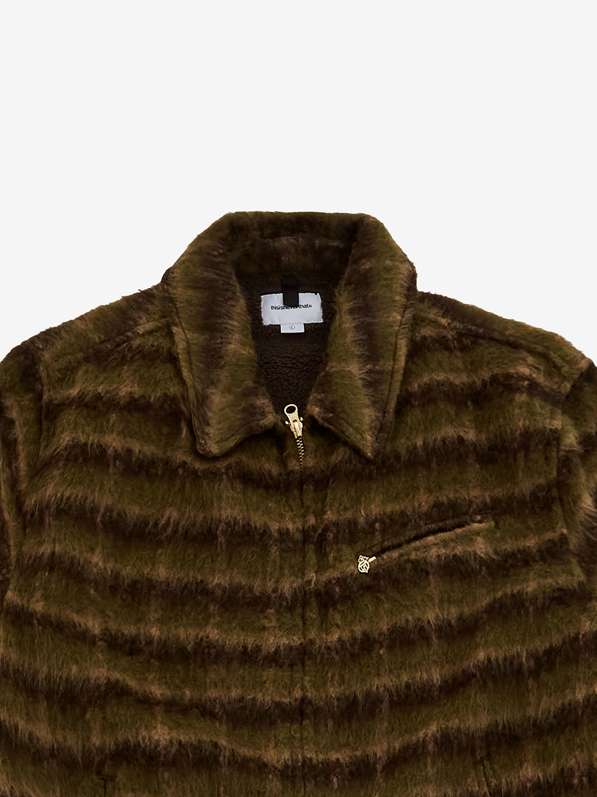thisisneverthat Brushed Wool Check Jacket - Dark Brown - Image 4