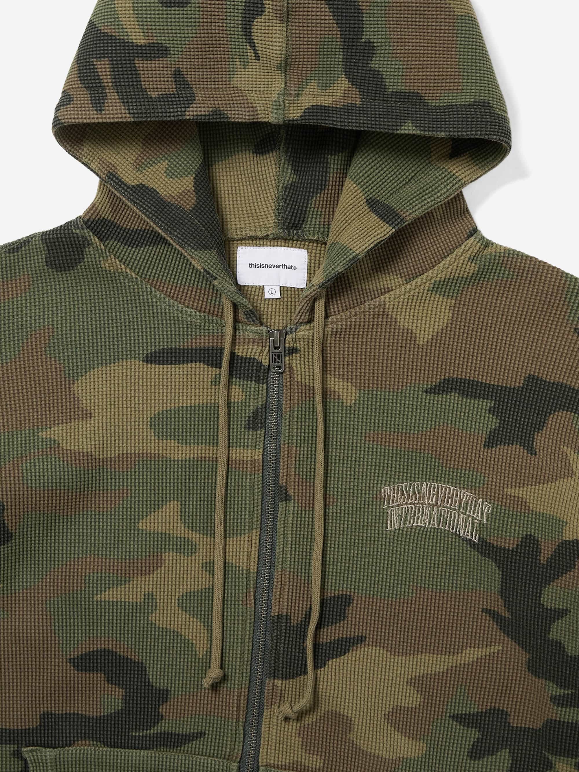 thisisneverthat Camouflage Thermal Zip Up Hoodie - Camo - Image 2