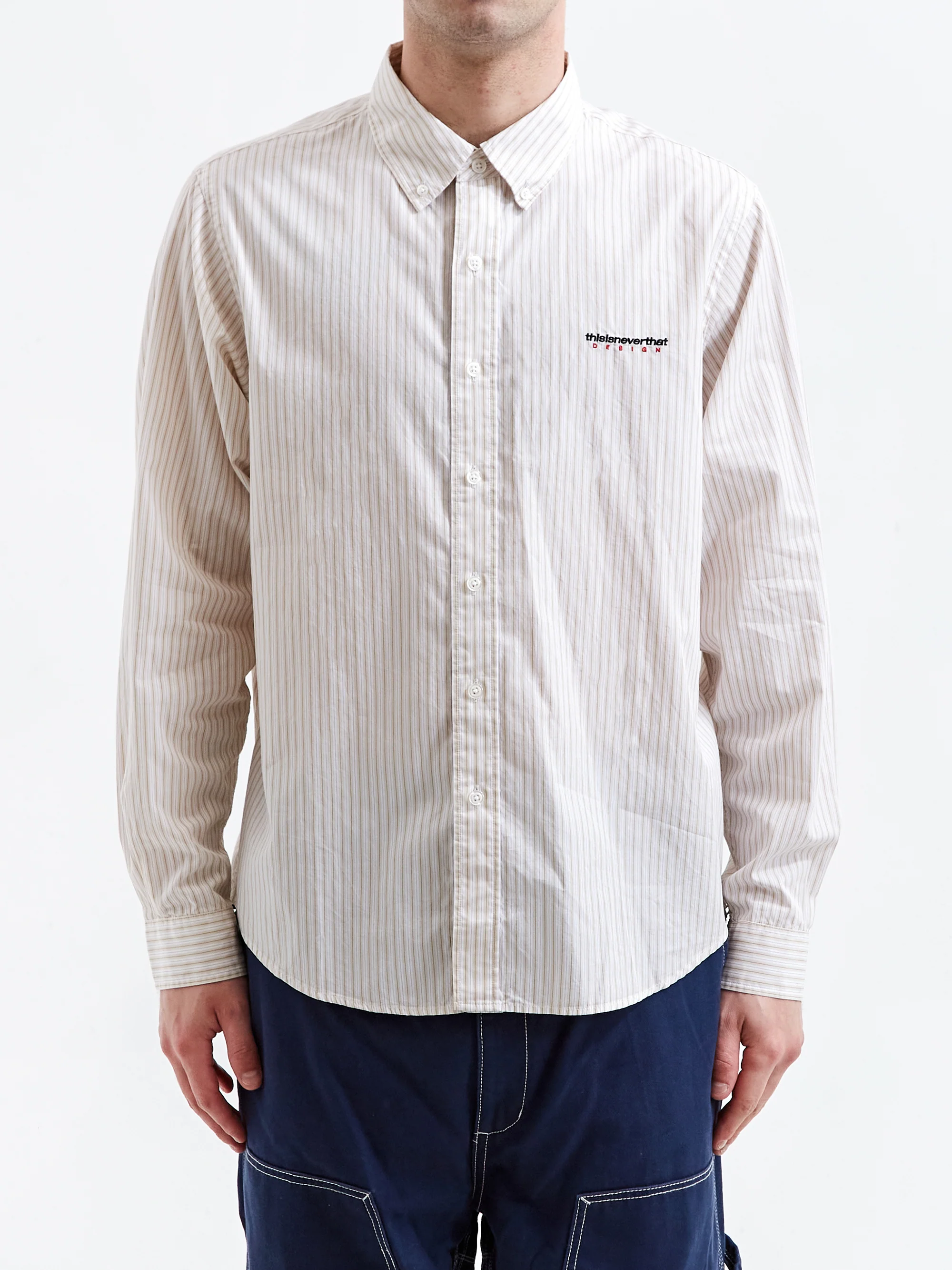 thisisneverthat DSN Striped Shirt - Beige - Image 2