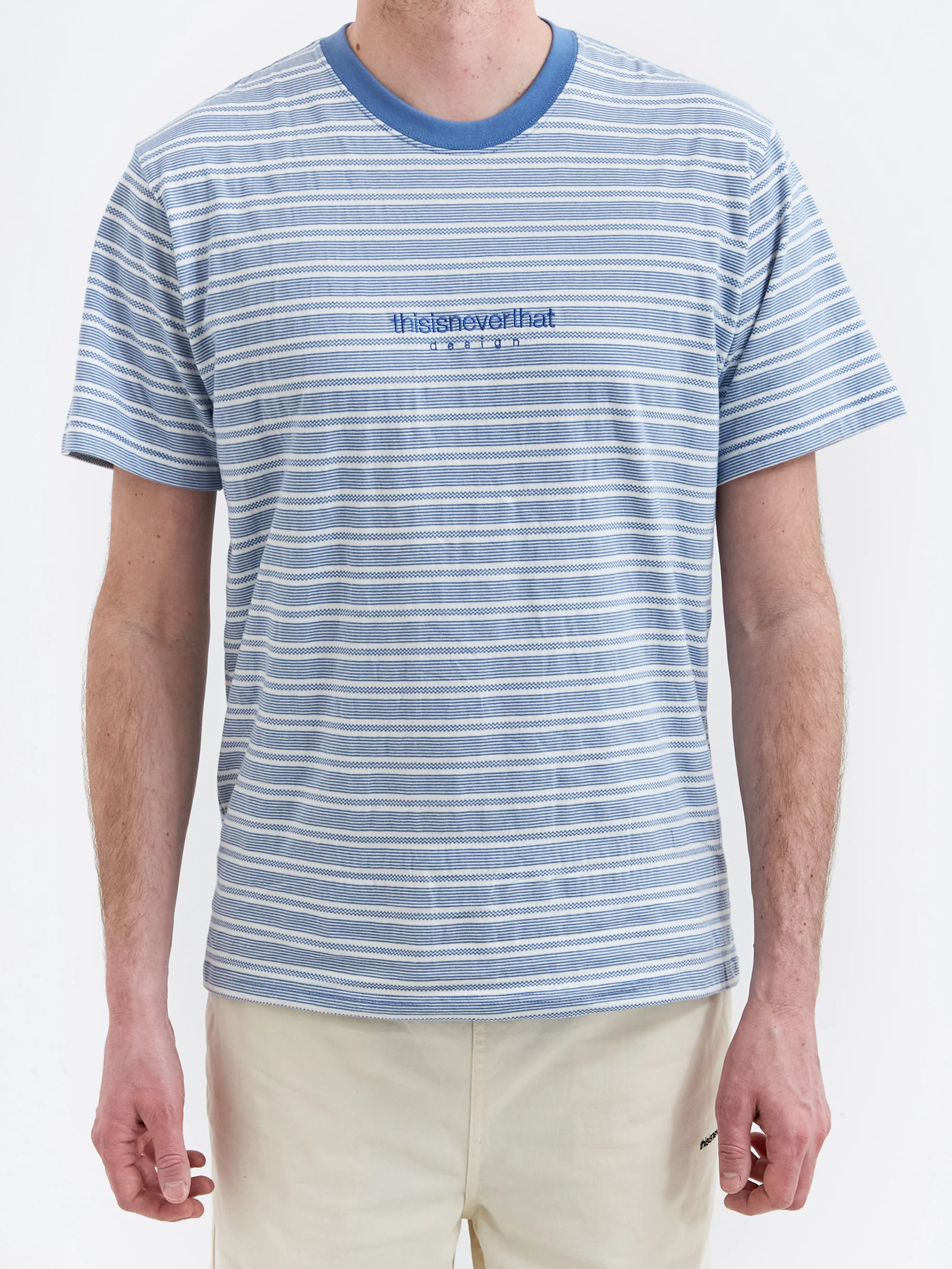 thisisneverthat Micro Striped T-Shirt - Blue - Image 4